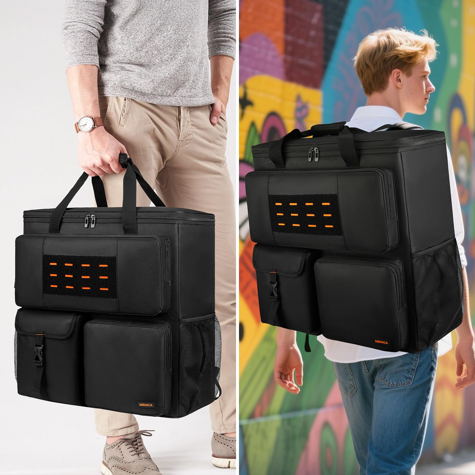 Mochila de viaje para PC para computadora de escritorio ATX Mid-Tower, funda de transporte portátil para PC con bolsillos para teclado, mouse, cables y accesorios, correas acolchadas ajustables 7