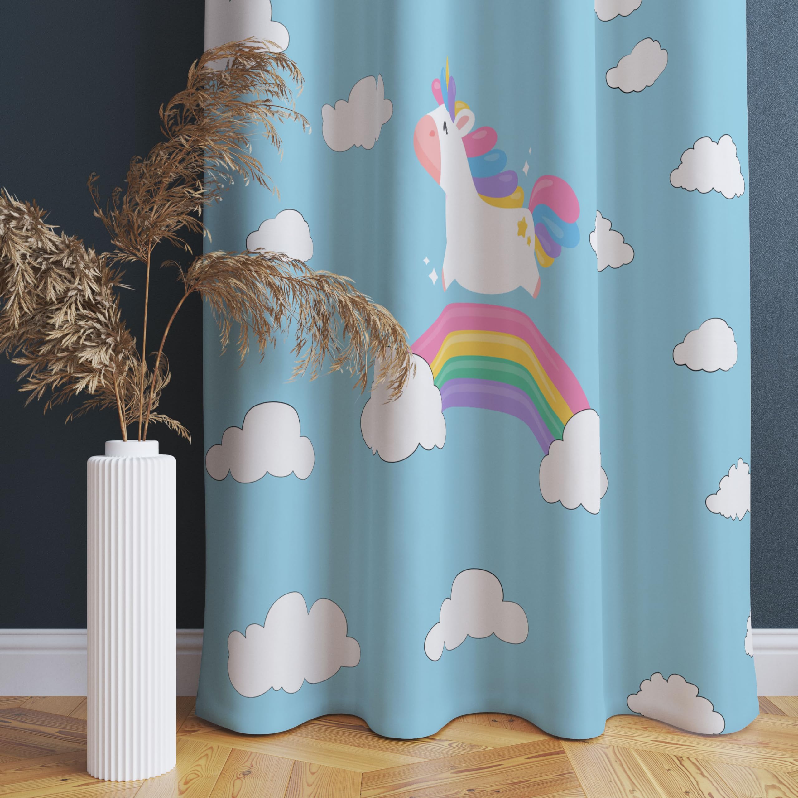 UrbenQueen Rainbow Unicorn Printed Kids Curtains for Kids Room, Nursery, Bedroom Playroom (2 Panels, 4x5 Feet) Cute Curtain for Kids Room, Kids Curtain, Printed Curtain, Window Curtain (B0D1BNSF8Y) Amazon Price History, Amazon Price Tracker