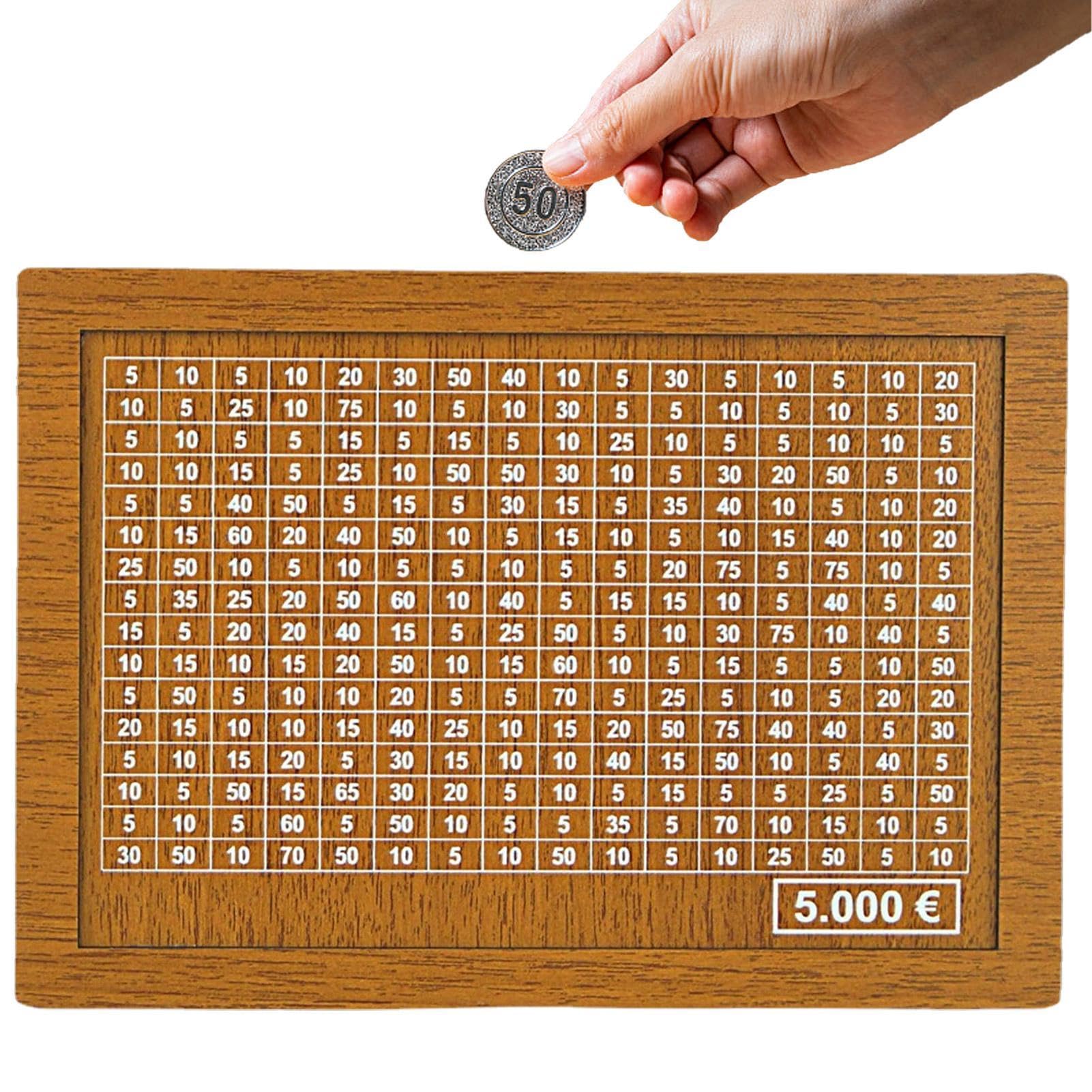 Opilroyn Wooden Piggy Bank - Savings Box, Money Box | Creative Paper Money Saving Box, Money Box With Counter, Reusable Cash Box, Saving Challenge Money Bank With Numbers Ticks