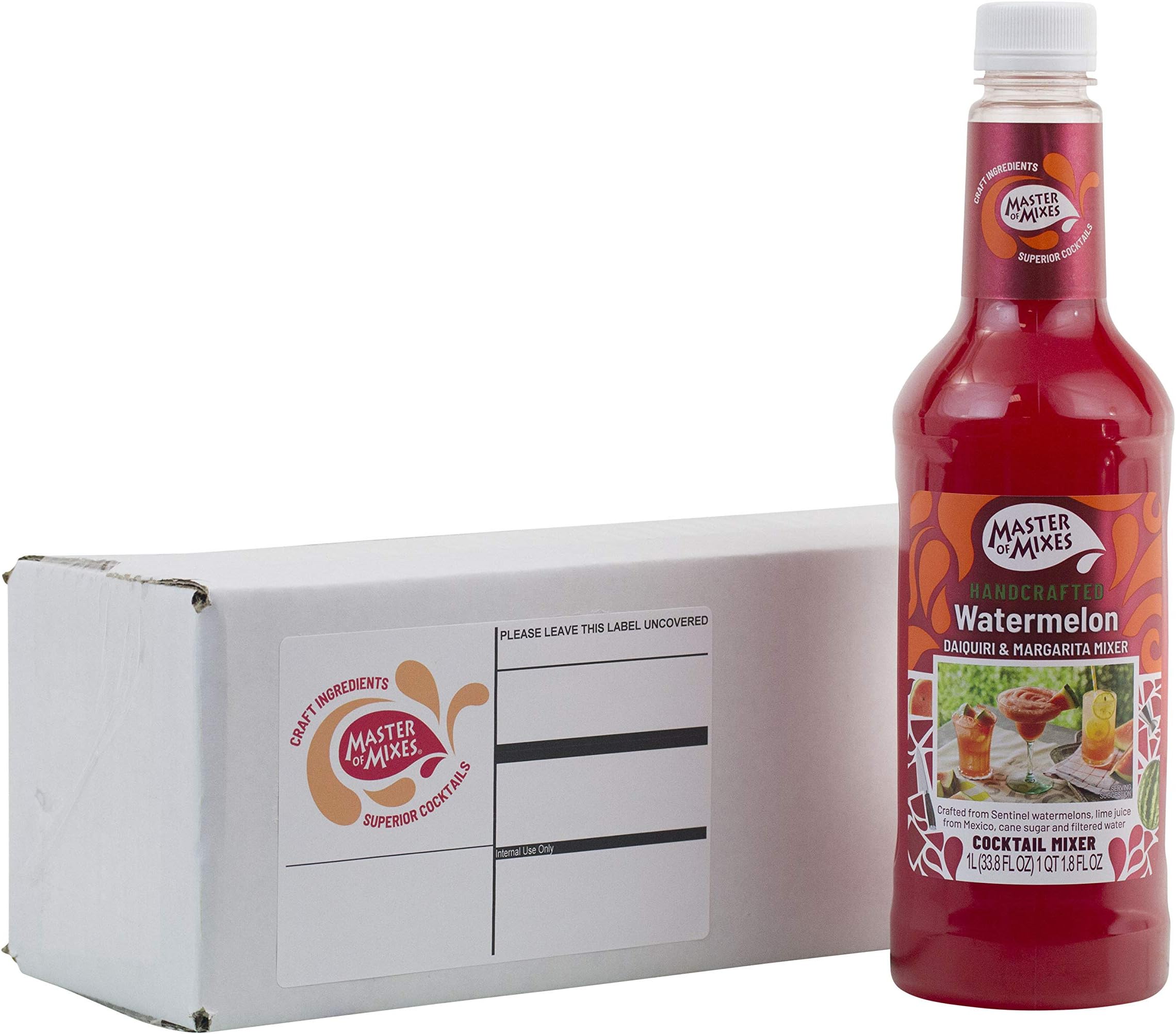 Master of Mixes Watermelon Daiquiri / Margarita Drink Mix, Ready To Use, 1 Liter Bottle (33.8 Fl Oz)
