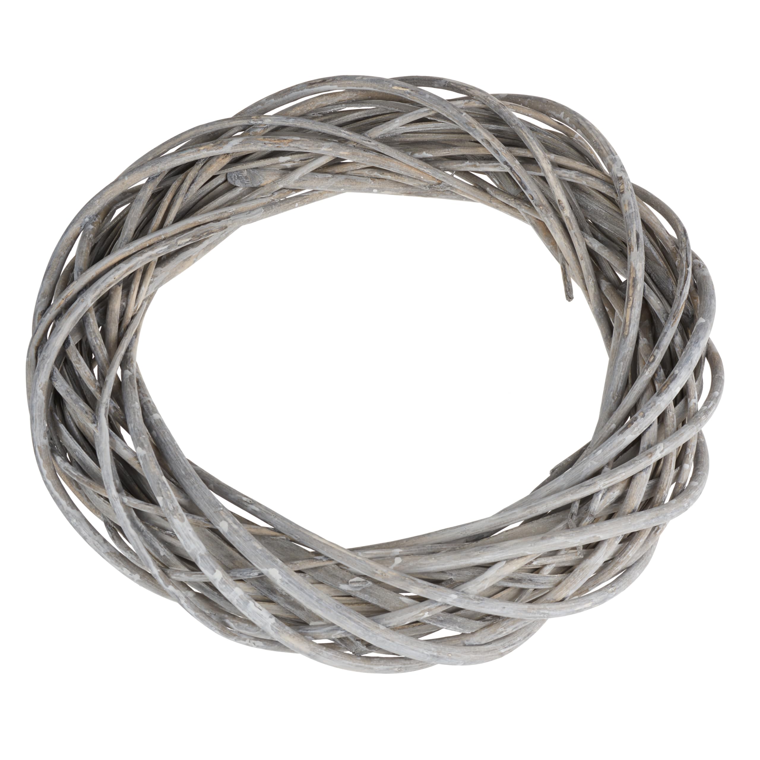 Couronne Murale En Osier VBS « Willow » – Gris/blanchi – Env. 35 Cm – Décoration Champêtre Pour Porte, Table, Mur, Suspension
