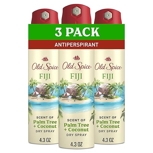 Old Spice Dry Spray Antiperspirant Deodorant for Men, 24/7 Freshness, 24/7 Sweat & Odor Protection, Gentle on Skin with Skin Conditioners, Fiji with