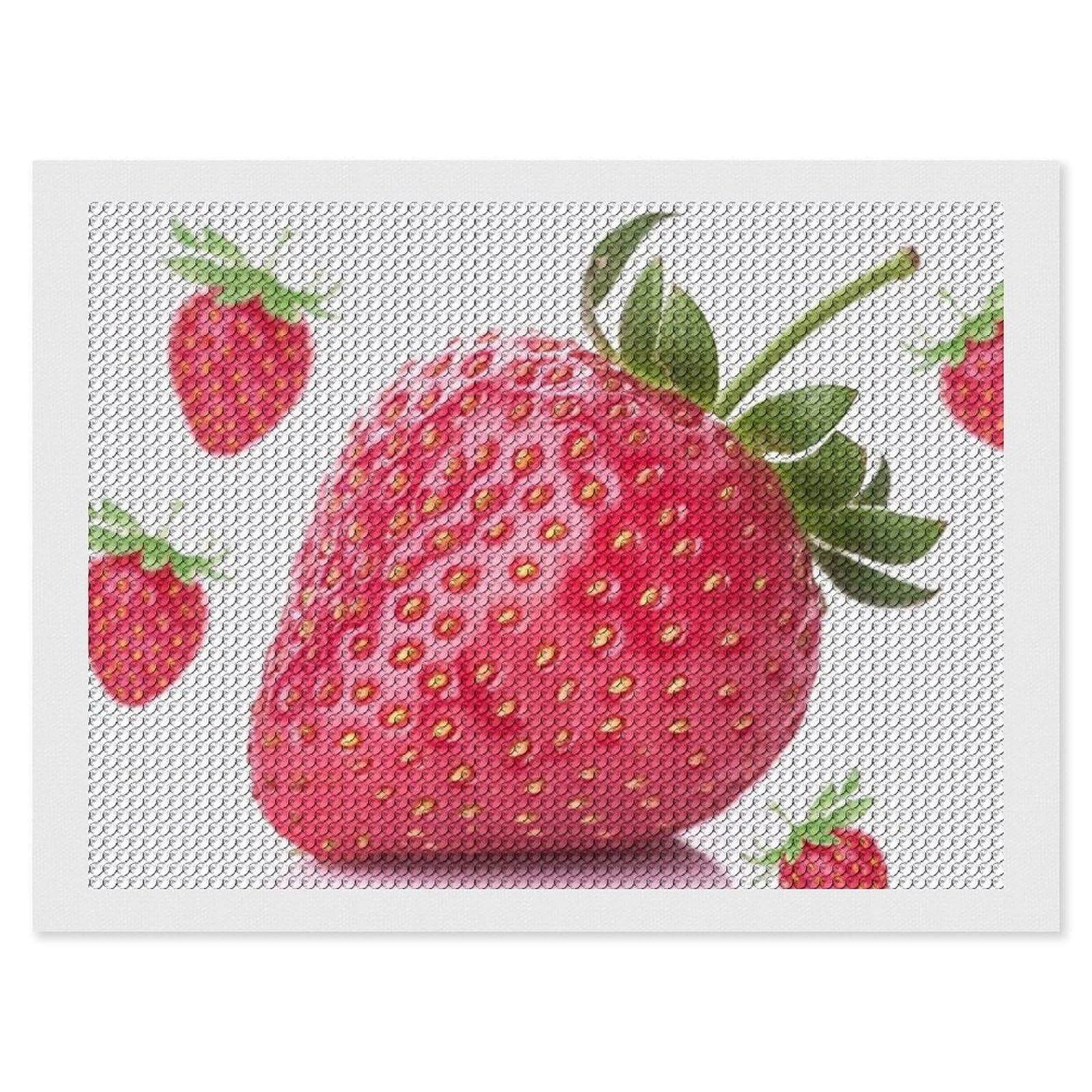Strawberry Diamond Art Kits for Adults, DIY 5D Diamonds Painting Kits for Beginner, Round Full Drill Diamond Dots Painting, 12"x16" Diamonds Pictures Gem Art and Crafts Wall Decor