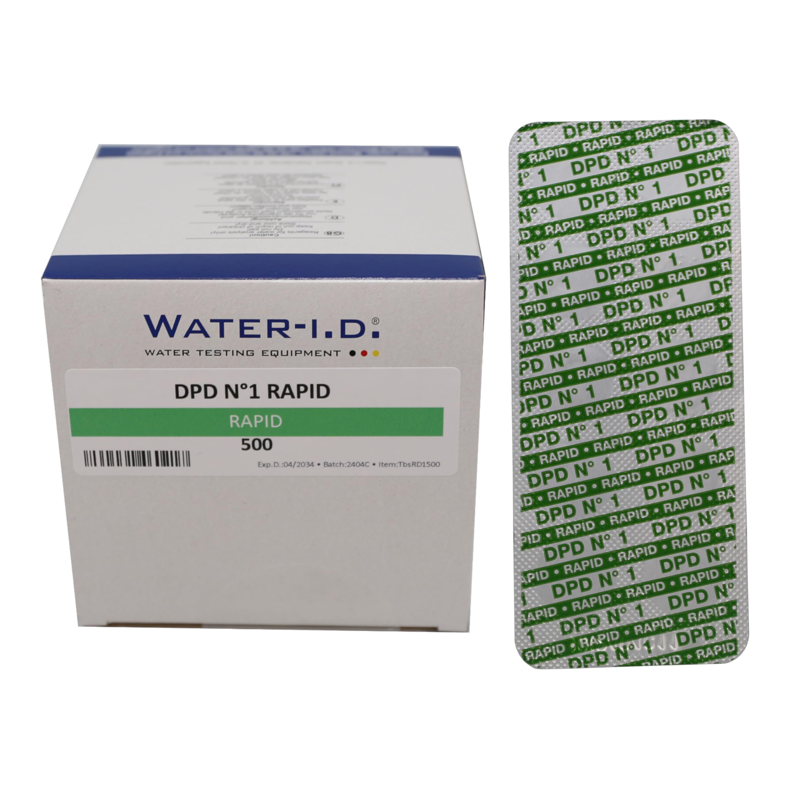 HAF® 500 tabletek testowych DPD No1 Rapid do testera sypkiego - dokładne chemiczne oznaczanie wolnego chloru i bromu – jakość: Made in Germany – ilość: 50 blistrów po 10 tabletek