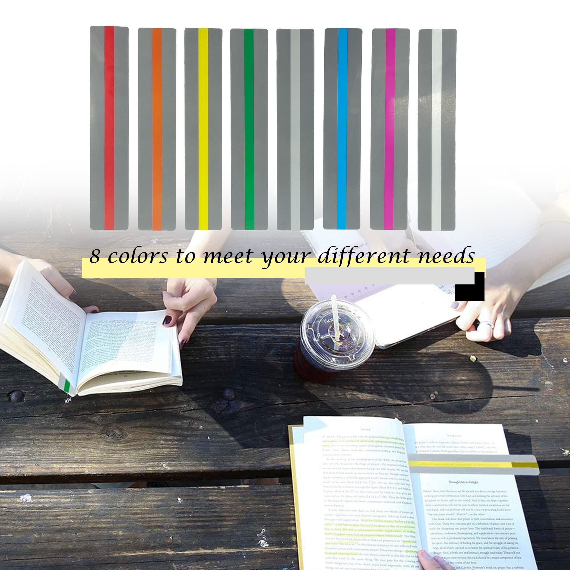 14 Pezzi Righelli Per Lettura Dislessia - Strisce Colorate Trasparenti Con Segnalibri Magnetici Per Bambini E Adulti - Foto 12