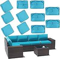 Vista 12 de Kullavik Funda de cojín de patio al aire libre, funda de asiento a prueba de salpicaduras, funda de muebles lavable, funda de cremallera suave y Gris