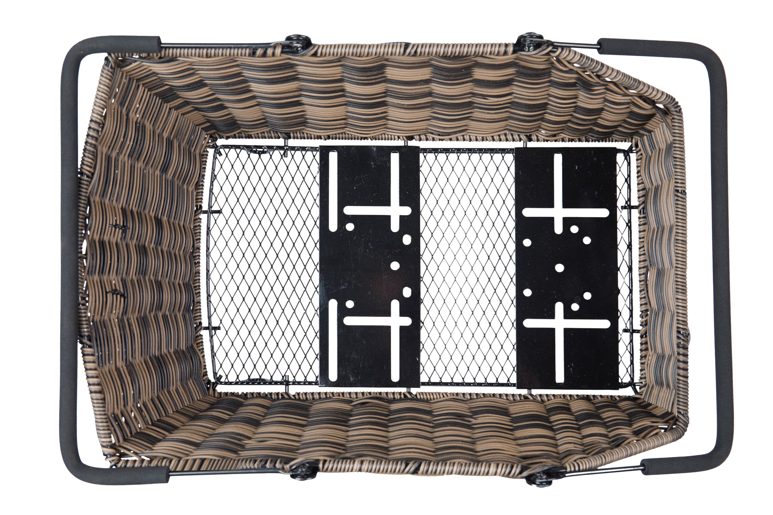 Basil Cento Fahrradkorb – Hinterrad – Multi-System – Rattan Look – wetterfest – 22 Liter – Braun