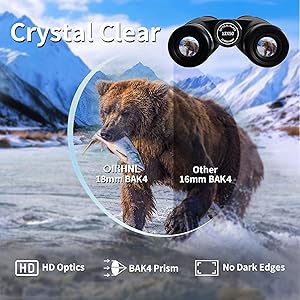 12x50 HD Binoculars for Adults, High Powered with Upgraded Phone Adapter, Clear Low Light Vision, IPX7 Waterproof & Lightweight for Bird Watching, Hunting, Outdoor Travel