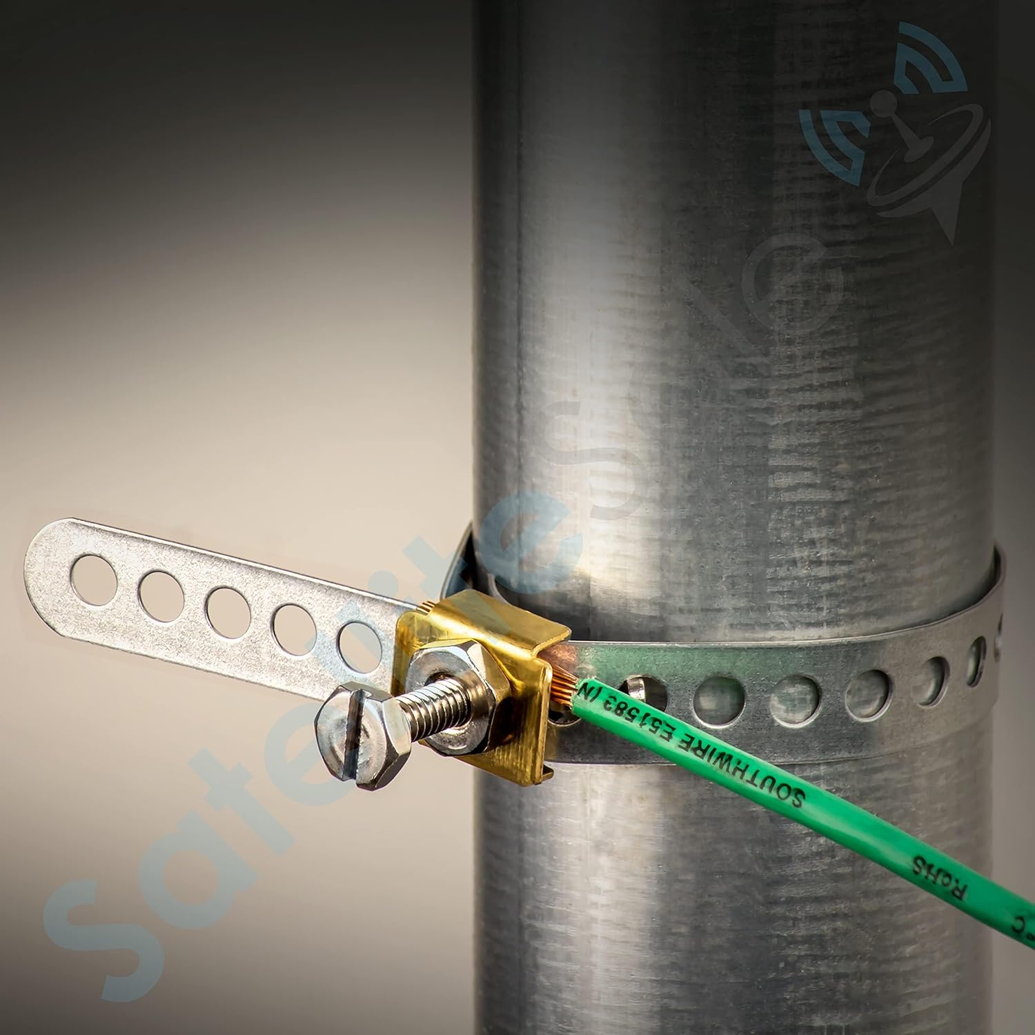 SatelliteSale Galvanized Steel Grounding Strap 9" Flexible and Adjustable Pack of 10 Pieces