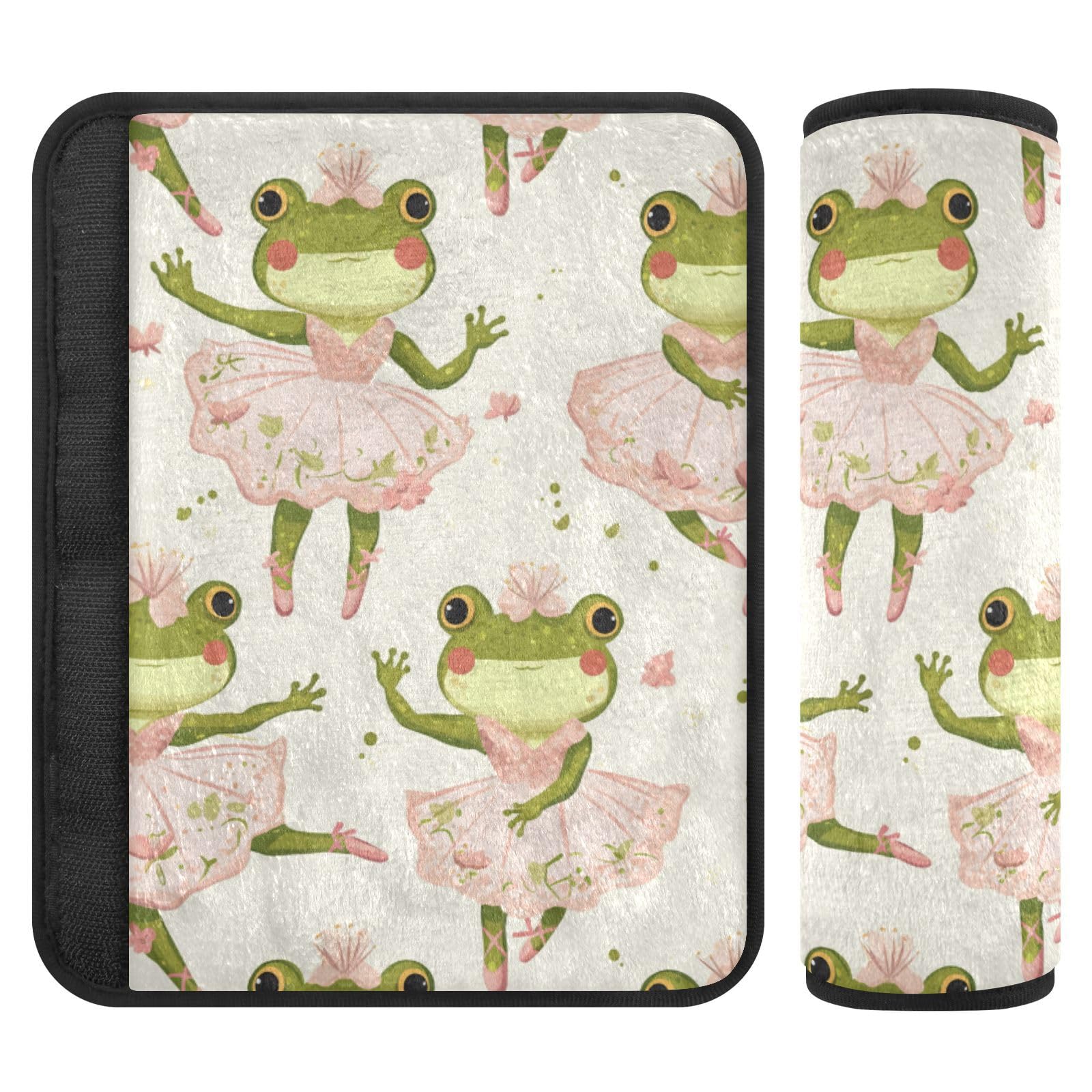 Seat Belt Covers 2 Pack Frog Ballerina Car Seat Strap Covers Super Soft Cute Car Seat Neck Cover for Boys Girls Adults Babies S