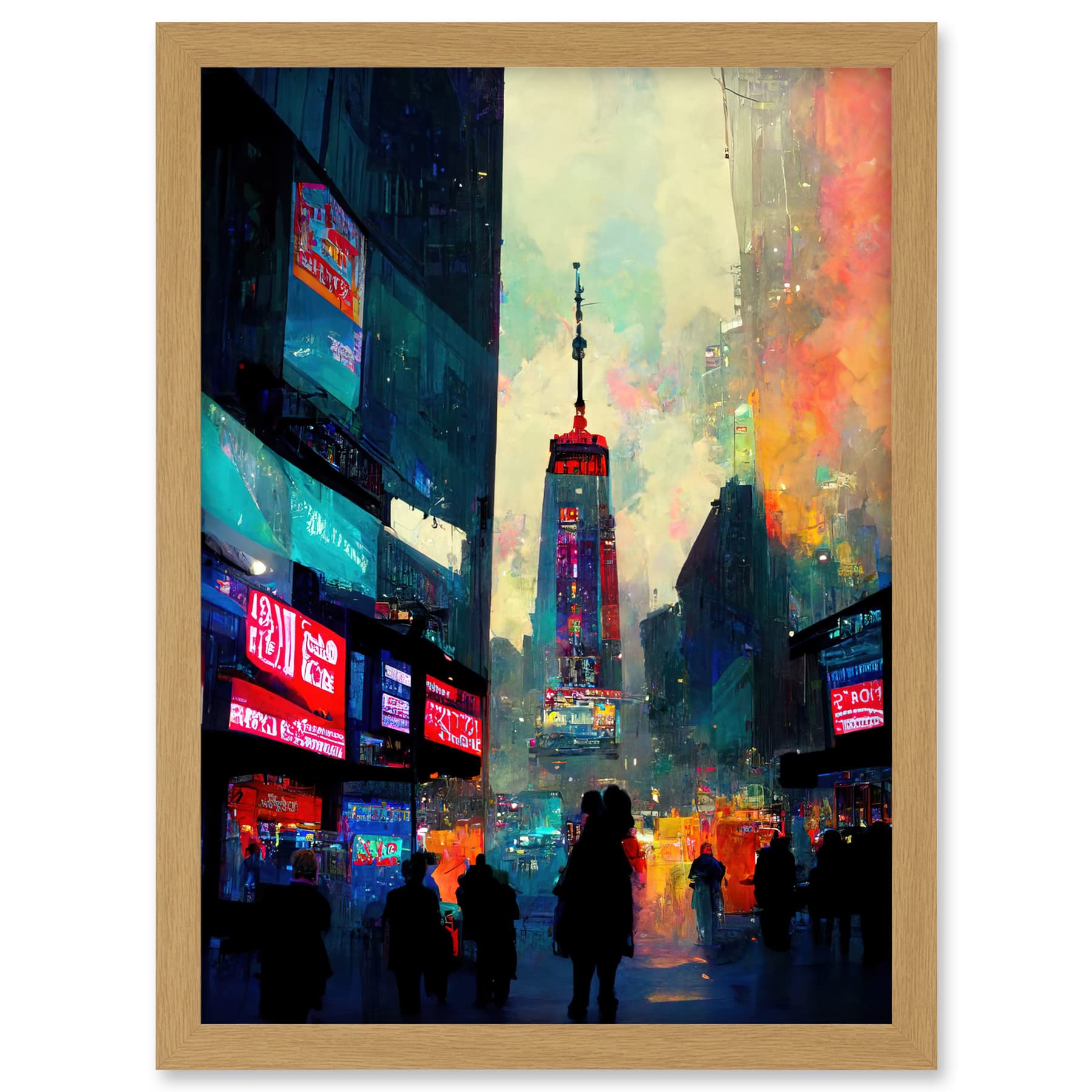 Doppelganger33 LTD Times Square New York Neon Street Artwork Framed A3 Wall Art Print