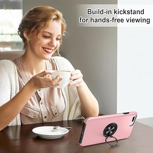 Miniatura 6 de Hython Funda para iPhone 8 Plus y iPhone 7 Plus, funda protectora resistente con soporte de anillo soporte magnético, carcasa rígida a prueba de