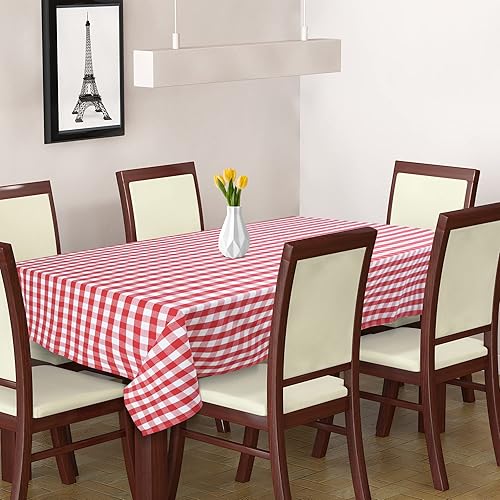 Miniatura 4 de Urban Villa - Mantel de mesa de Navidad, para cocina y comedor, 100% algodón, para fiestas, bodas, festividades, cenas, color rojoblanco,