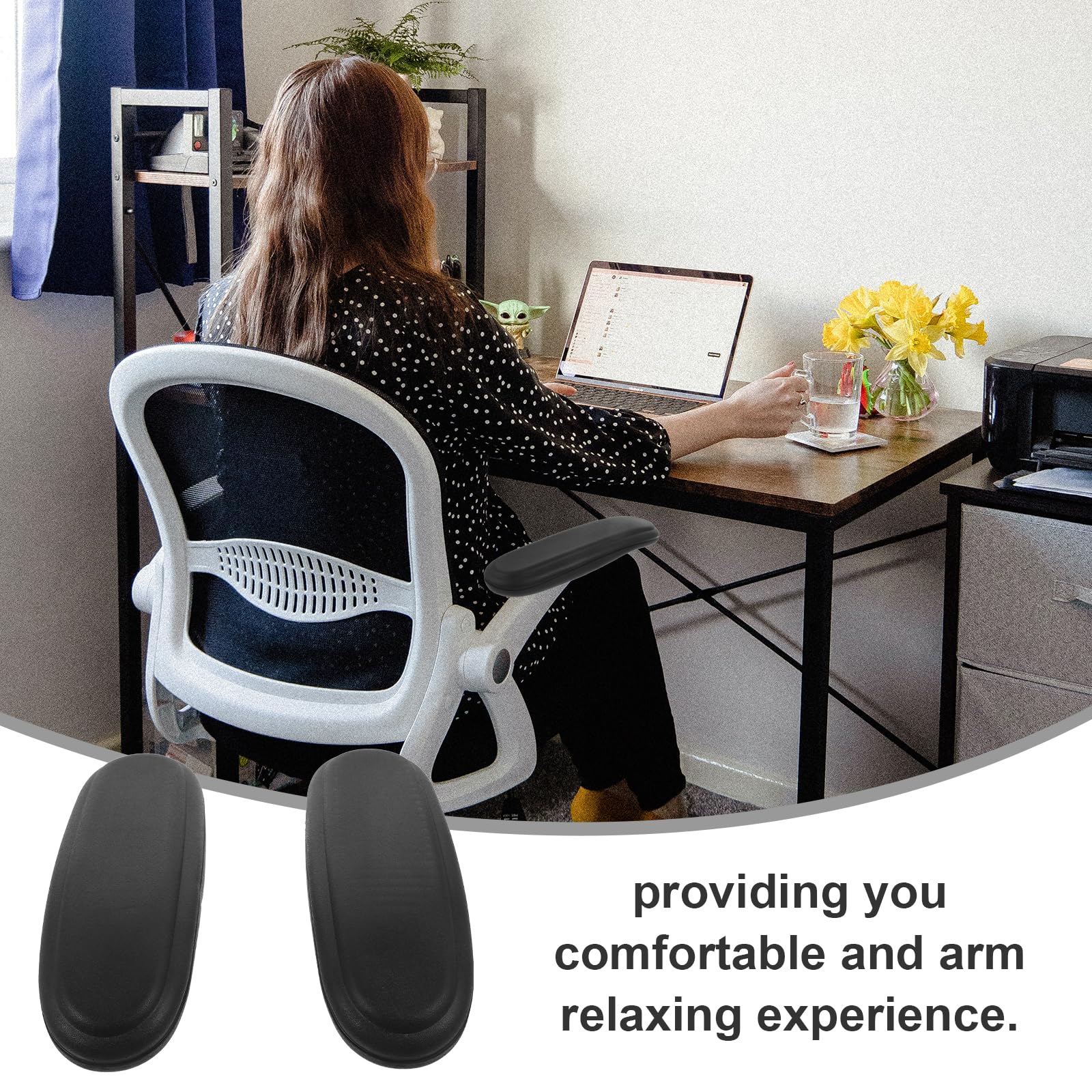Almohadillas ergonómicas de Espuma viscoelástica para reposabrazos de Silla de Oficina, Fundas para reposabrazos de Silla de Juego para aliviar la presión del Codo y el antebrazo, Ajuste elástico