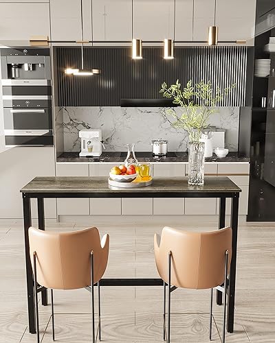 Miniatura 2 de Teraves Mesa de bar, mesa de bar con altura de barra, mesa de altura de mostrador con marco de metal resistente, mesa rectangular alta para cocina y