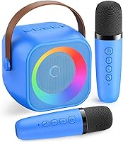 Vista 19 de Mini máquina de karaoke para niños y adultos, altavoz Bluetooth portátil con micrófono inalámbrico, para niñas de 4, 5, 6, 7, 8, 9, 10, 12 años