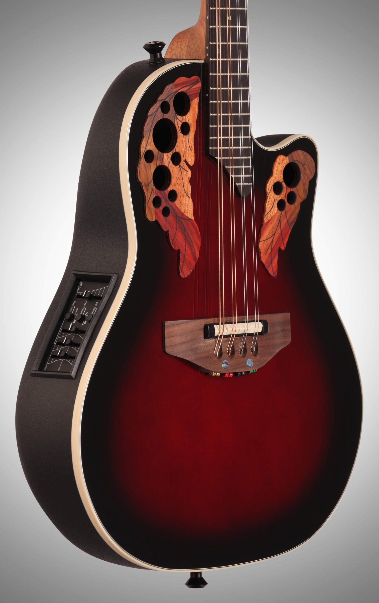 Ovation MCS148 Acoustic-electric Mandolin, Red Ruby Burst