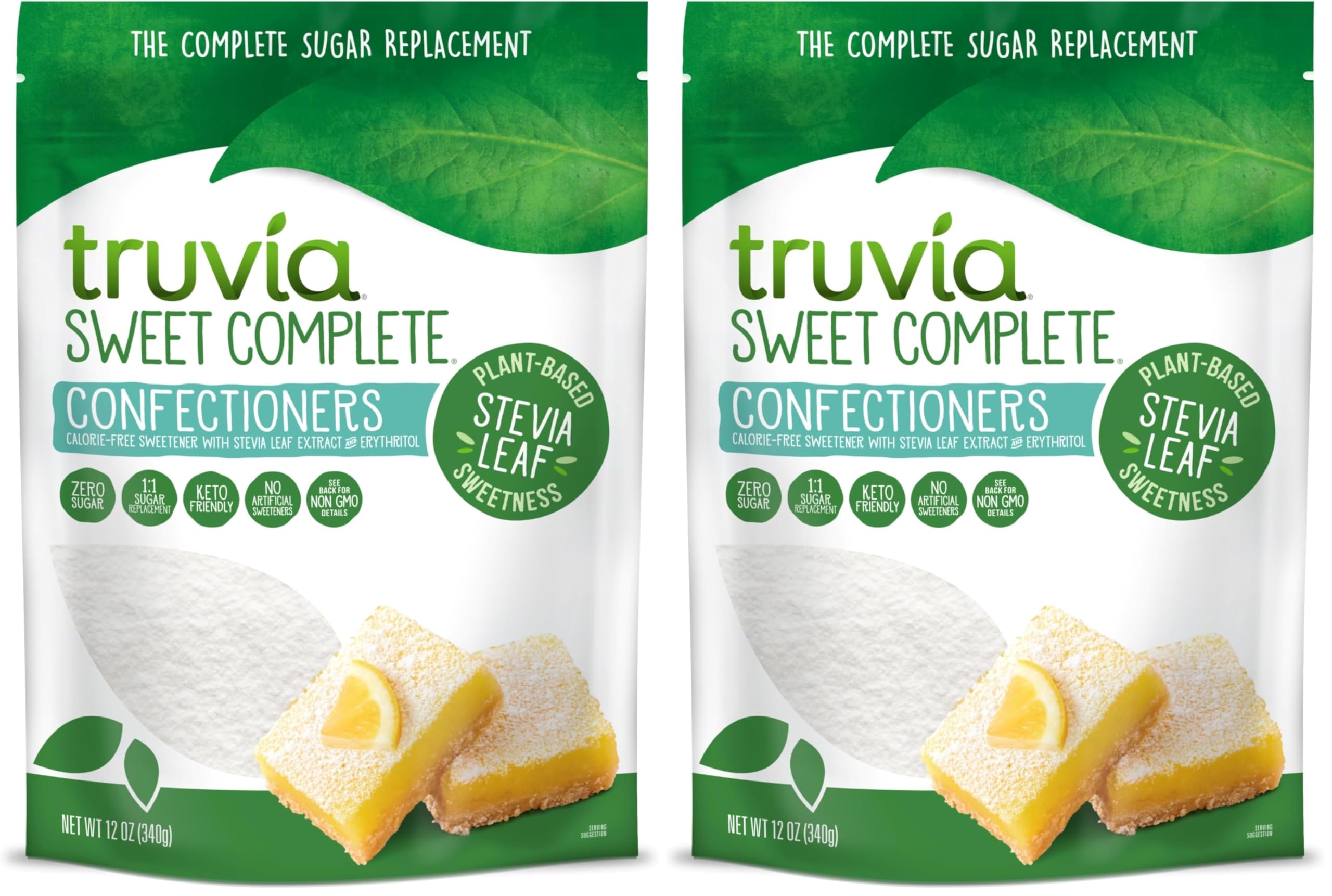 Truvia Sweet Complete Confectioners Calorie-Free Sweetener with the Stevia Leaf, 12 oz Bag (Pack of 2)