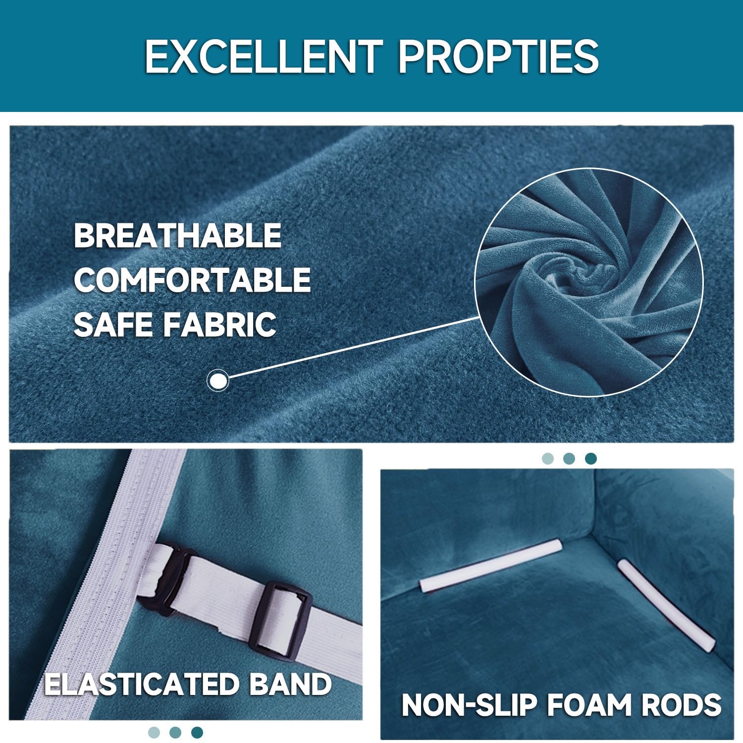 YSTELLAA Copridivano Velluto 3 Posti con Braccioli, Copridivani AntiGraffio Gatto, Fuzzy Copri Divano Elasticizzato Elastico, Universale Sofa Cover Antimacchia Lavabile Antiscivolo, Blu Pavone