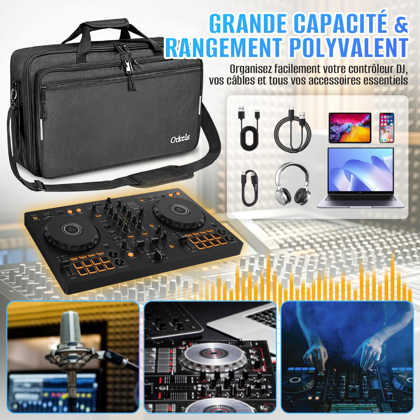 SUNDOY Sac DJ Antichoc pour Contrôleur DJ Compatible DDJ-FLX4 DDJ-400 DDJ-REV1