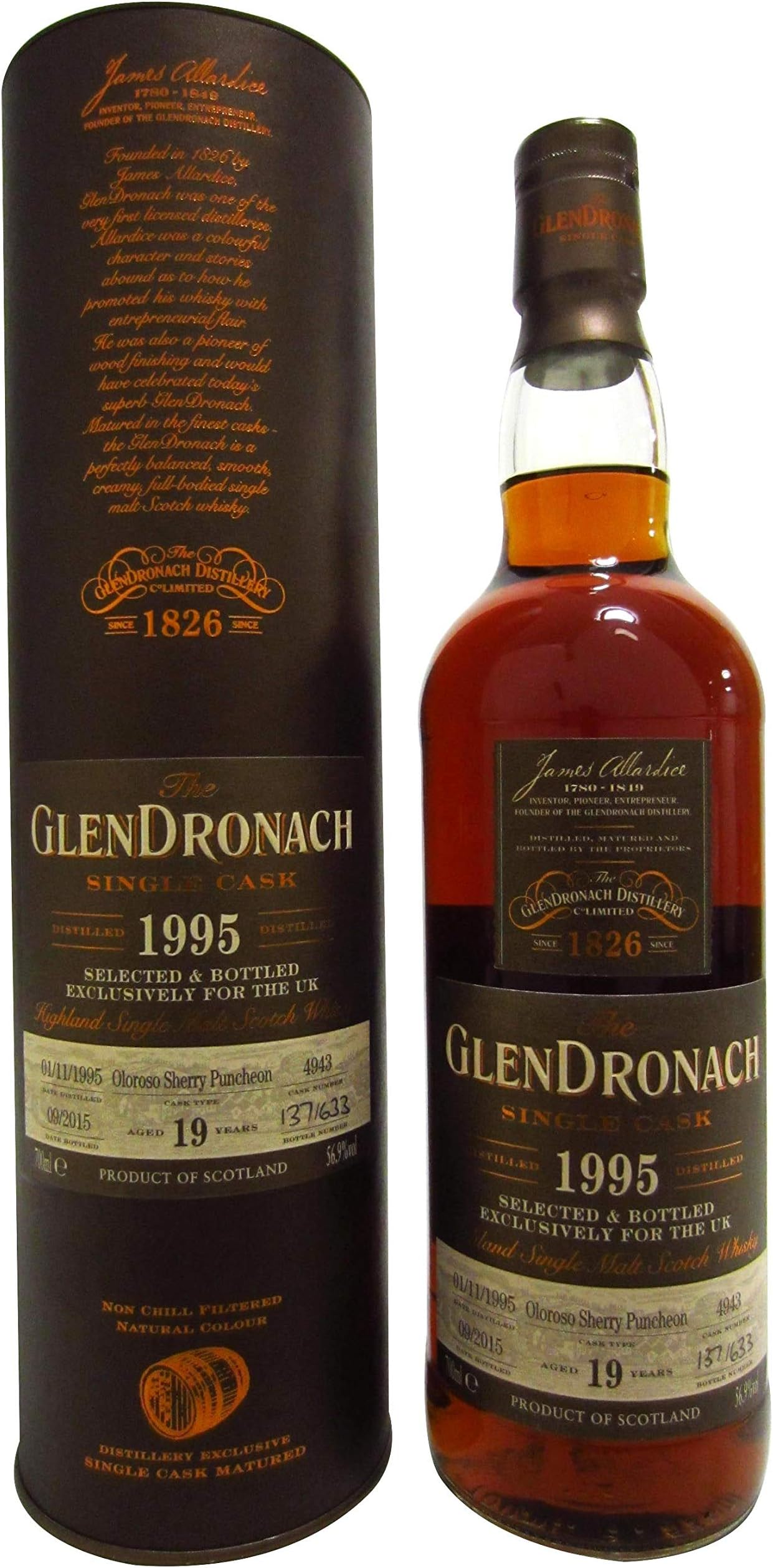 The Glendronach 1995 19 years old Oloroso Sherry Puncheon 56.9% 70cl