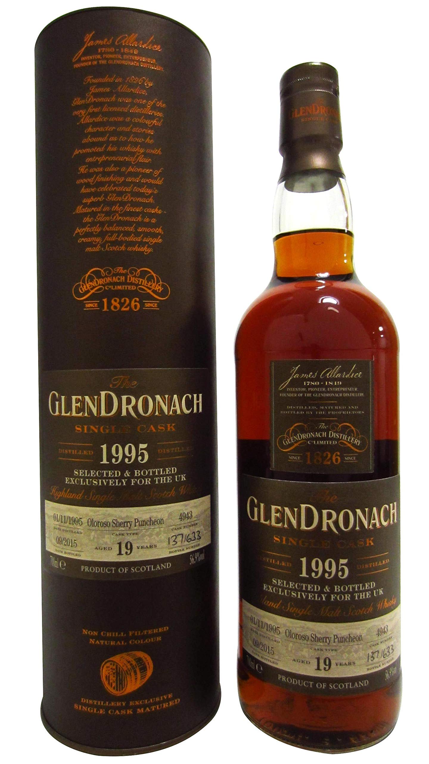 The Glendronach 1995 19 years old Oloroso Sherry Puncheon 56.9% 70cl