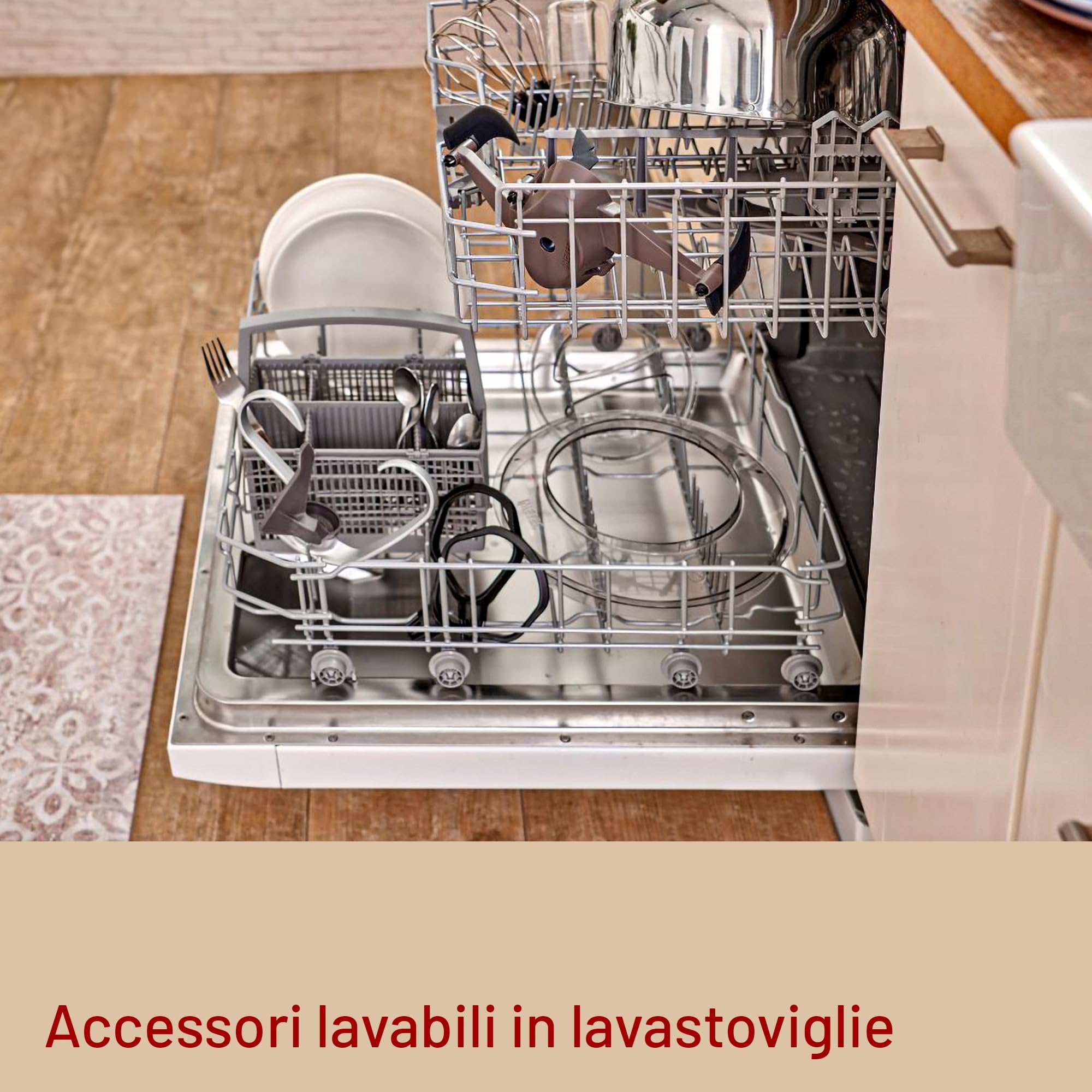 Imetec CakeLover, Impastatrice Planetaria di 5L per Torte, Dolci, Pizza, Pane, Pasta – 1500 W, 6 Velocità, Ciotola in Acciaio Inox, Doppio Gancio, Fruste – Design Compatto, Ricettario Incluso