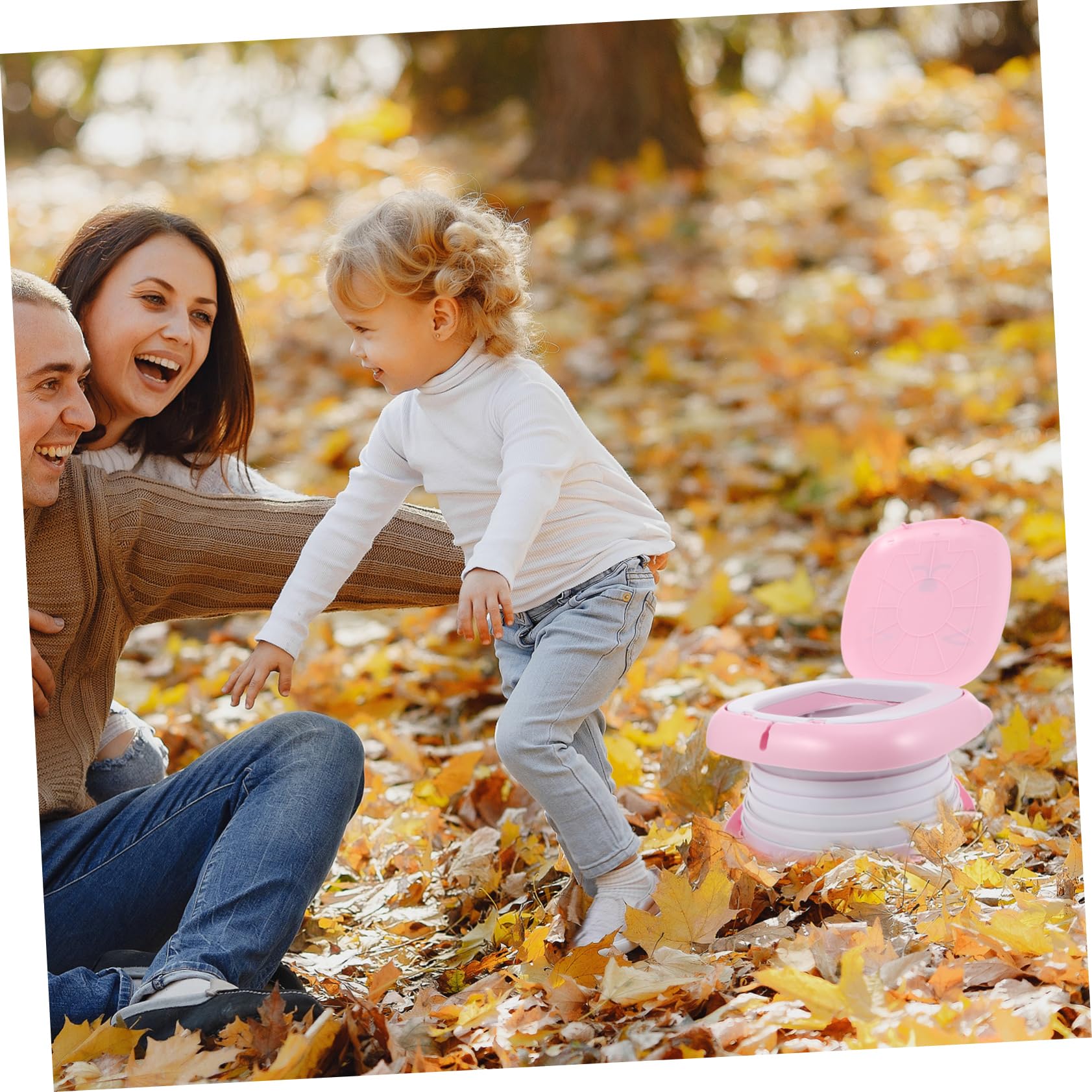 LIFKOME Faltbarer Toilettensitz für Kleinkinder Tragbarer Töpfchen Trainer für Jungen und Mädchen für Unterwegs und Beim Camping Auslaufsicheres Design