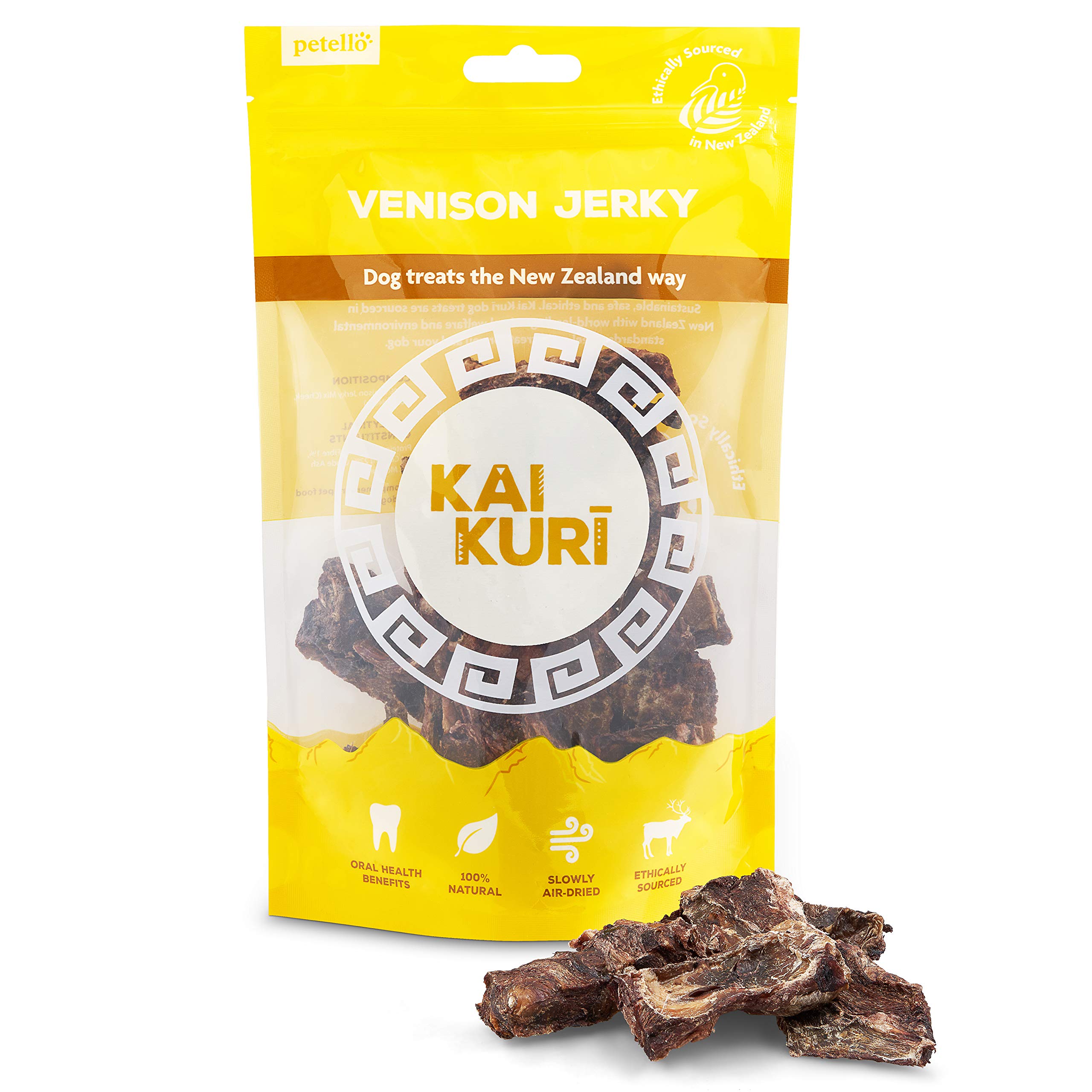 Kai Kuri Venison Jerky Mix - Air-Dried, Free-Range, Grass Fed, High Protein, 100% Natural, Low Fat - Dog Treat 85g