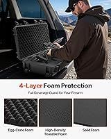 Vista 40 de VEVOR Rifle Case, Rifle Hard Case with 4 Layers Fully-protective Foams, Lockable Hard Gun Case with Wheels, IP67 Waterproof & Crushproof, for Rifles