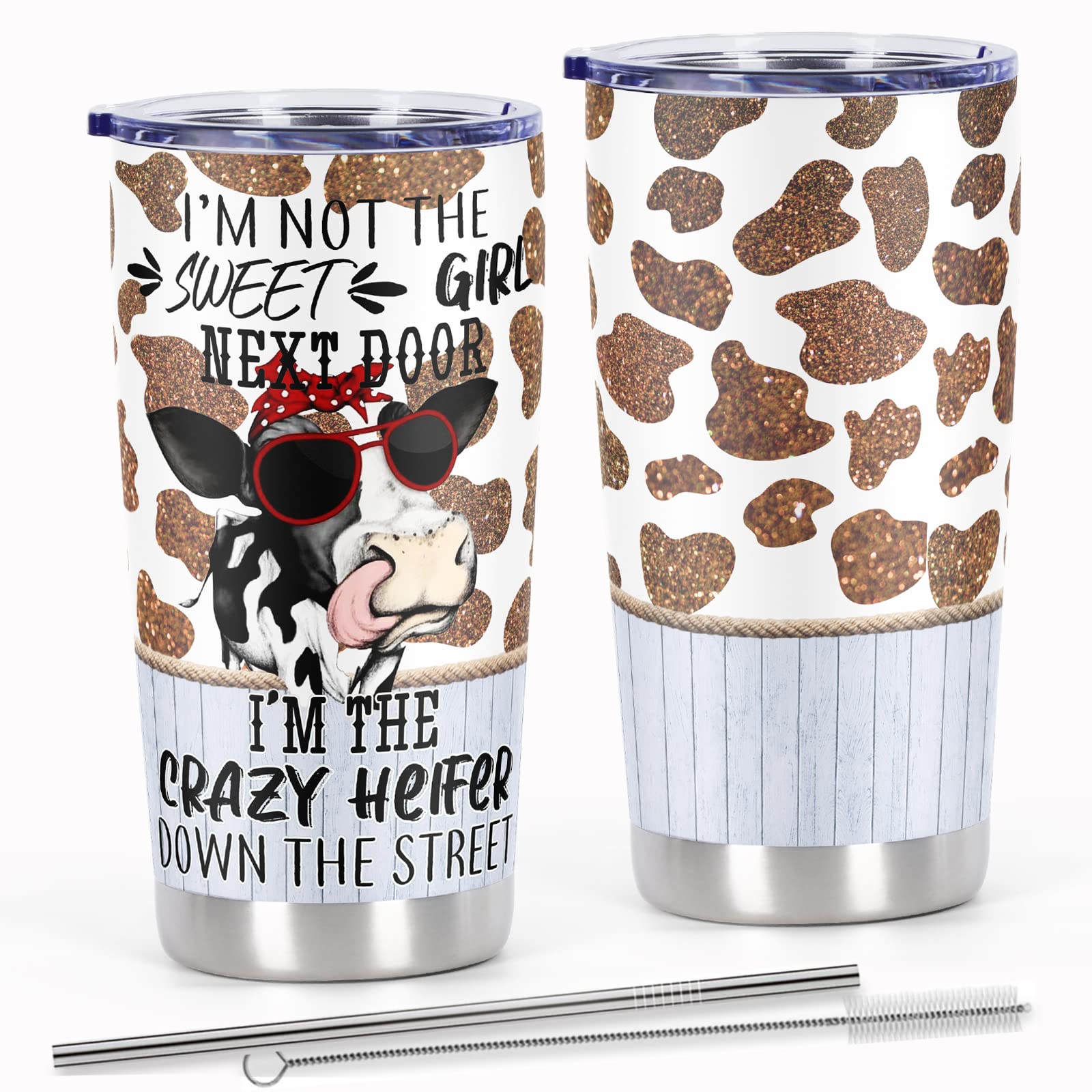 Cow Lover Gift, Cow Gift for Heifer Highland Cow Lover Farmer Life Lover Women, Crazy Heifer Cow Tumbler Cup
