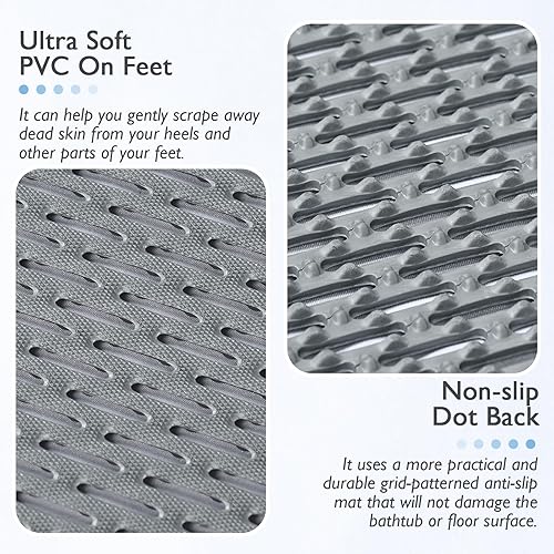 Miniatura 2 de Tapete de ducha antideslizante extra grande, de cloruro de polivinilo de secado rápido, diseño de orificios de drenaje para bañera para