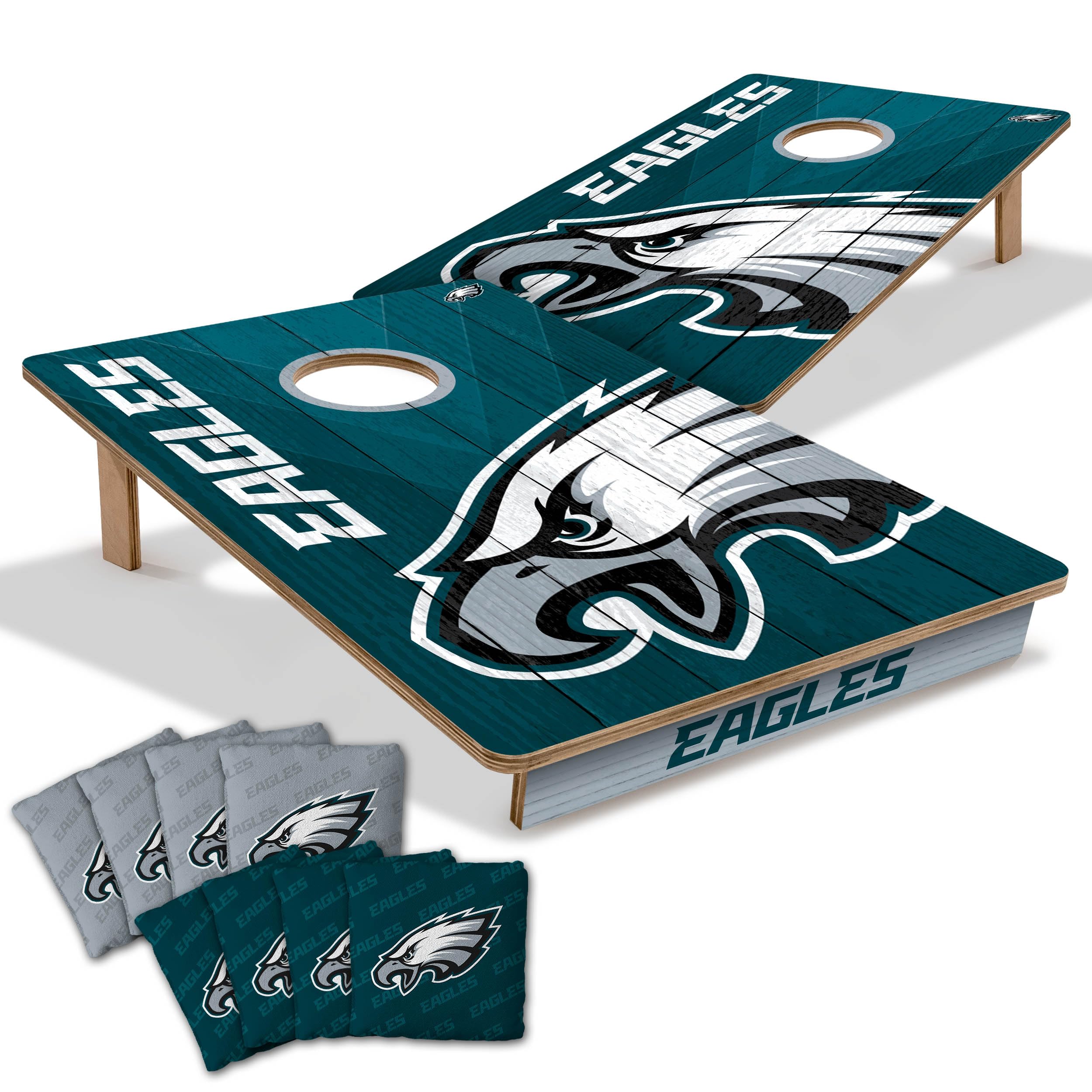 YouTheFan NFL Philadelphia Eagles 2’ x 3’ Wood Cornhole Game with Logo Bags