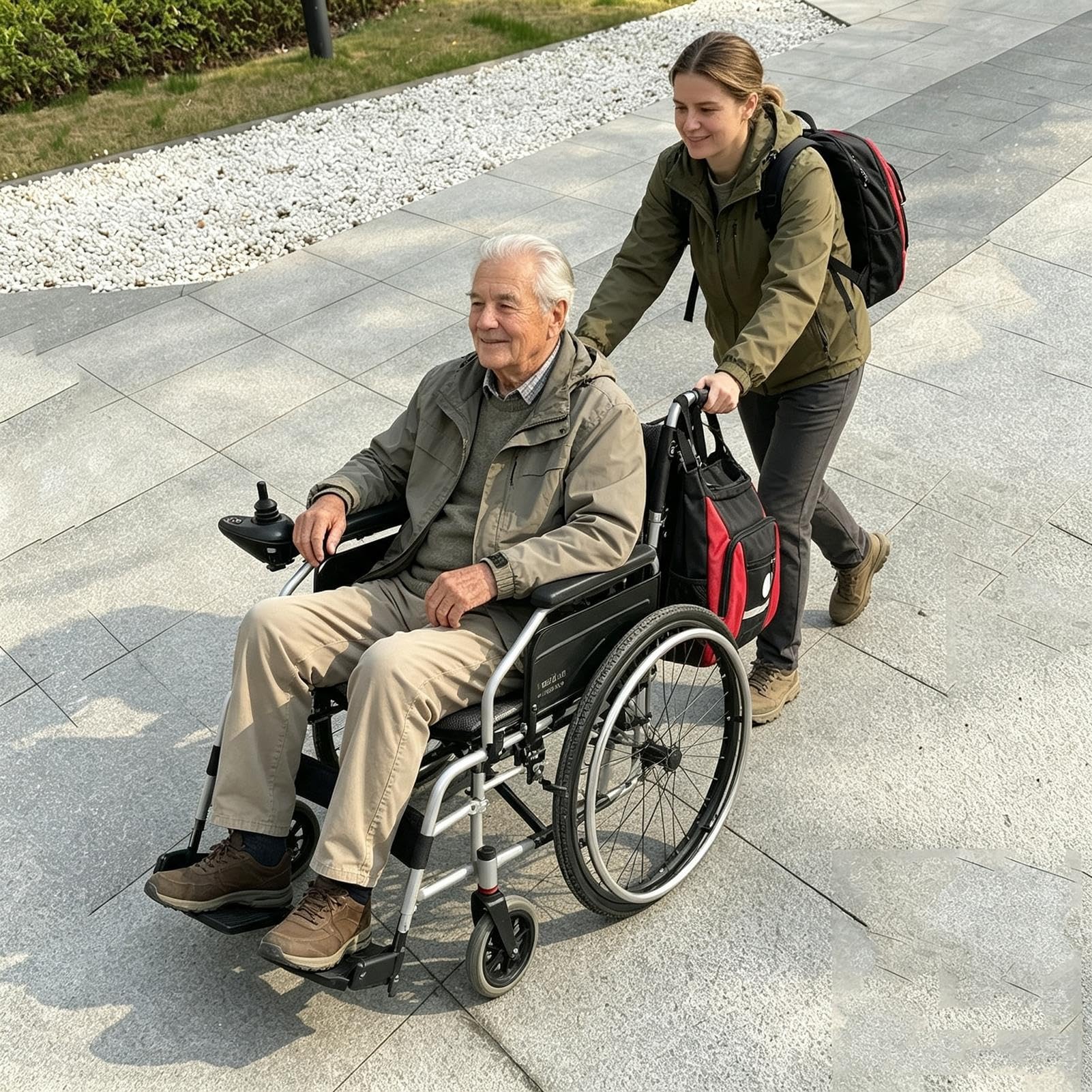 Bolsas para Silla de Ruedas,Bolsa Sillas de Ruedas para la mayoría de andadores,Mochila silla de ruedas con Franja Reflectante para La Mayoría de Cochecitos de Bebé Mobility Scooters