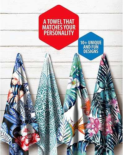 Vista 100 de VENTURE 4TH Toalla de playa de microfibra: secado rápido, compacta, sin arena, absorbente, a prueba de arena y ligera, perfecta para camping, playa