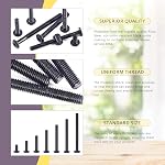 Swpeet 84PcsBlack M6 × 20/30/40/50/60/70/80mm Kit de vis de matériel de berceau, tête de socket hexagonale Lit de berceau Bolt et noix de barrique avec 1 x Clé Allen parfaite pour les meubles, les bottes, les vis de berceau