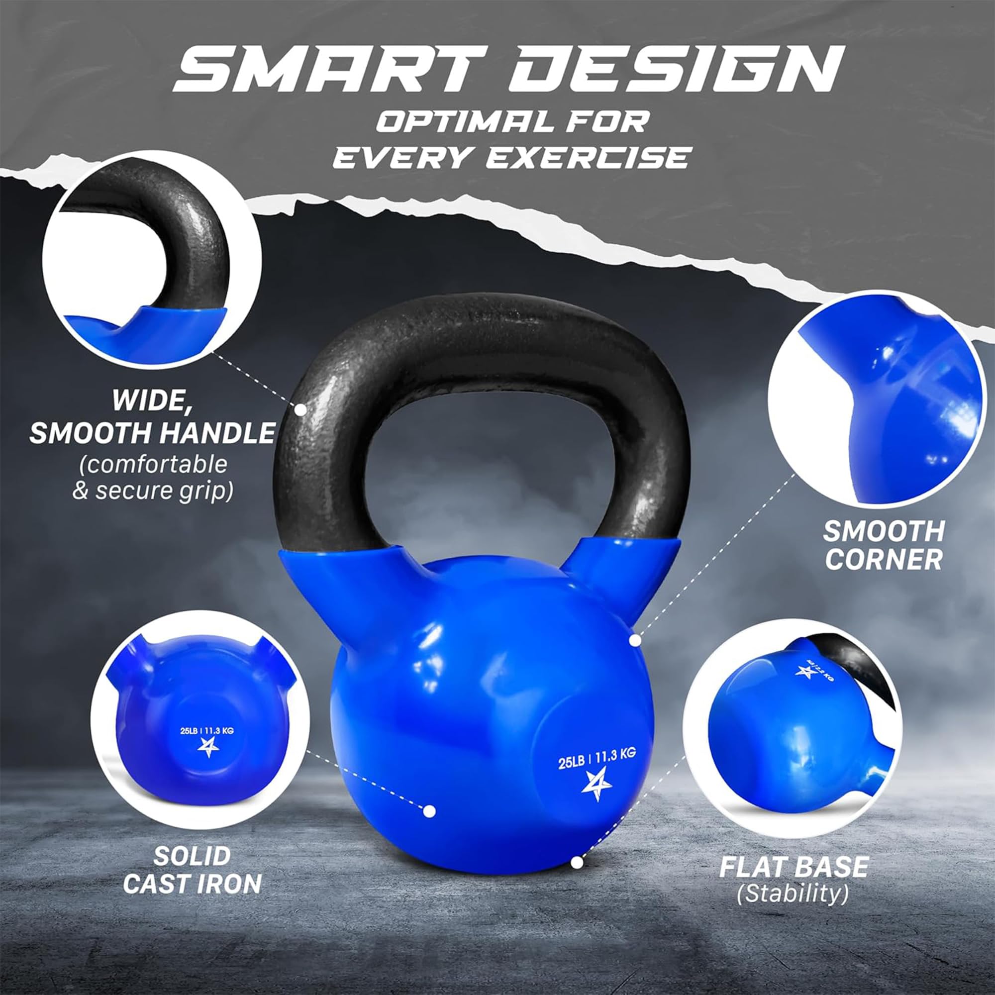 Yes4All Par de pesas rusas de hierro fundido con revestimiento de vinilo, ideal para ejercicios de pesas con mancuernas, pesas de mano y pesas pesadas para equipo de entrenamiento de cuerpo completo,