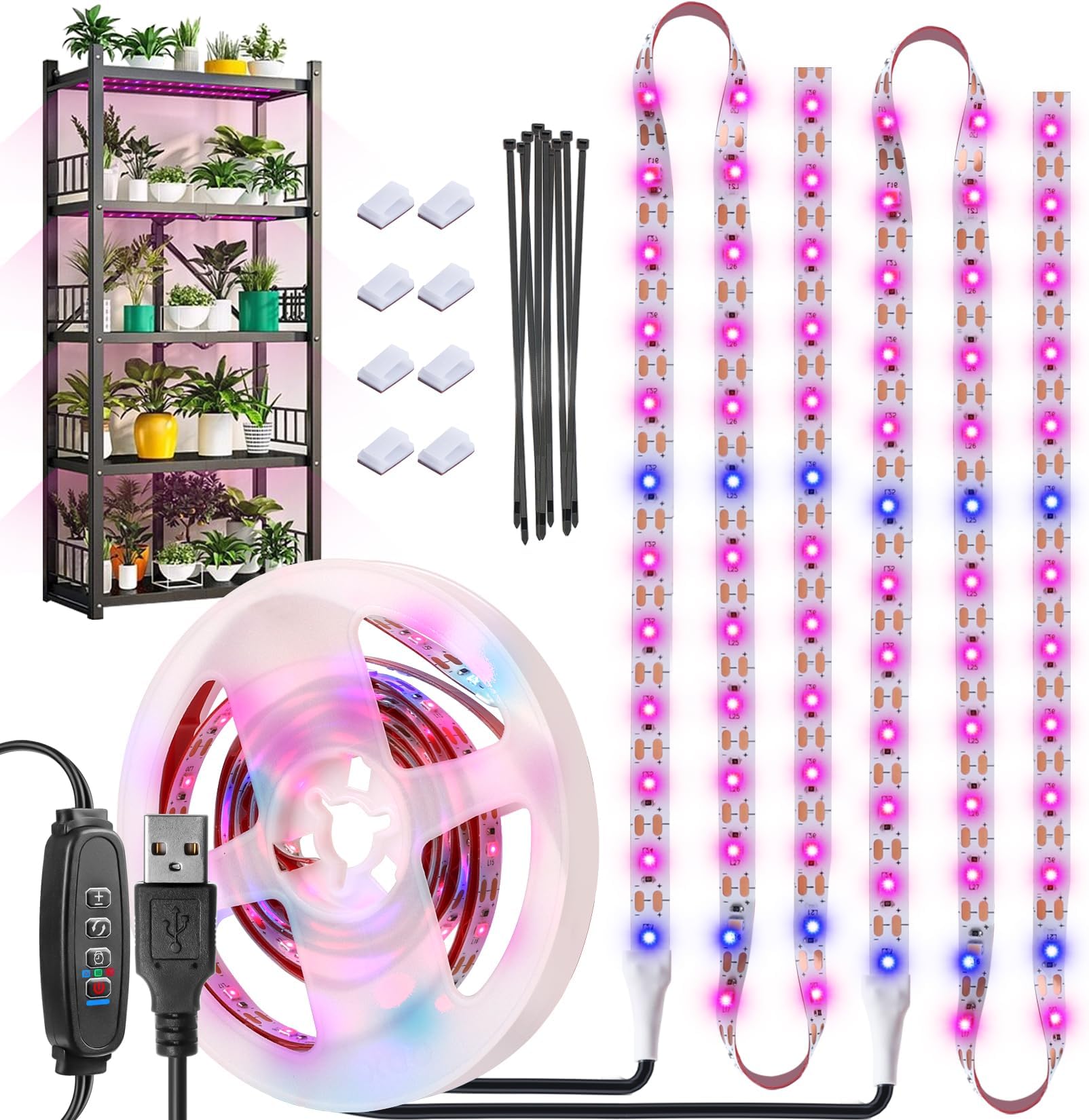 Grow Lights for Indoor Plants，120 LEDs Waterproof led Grow