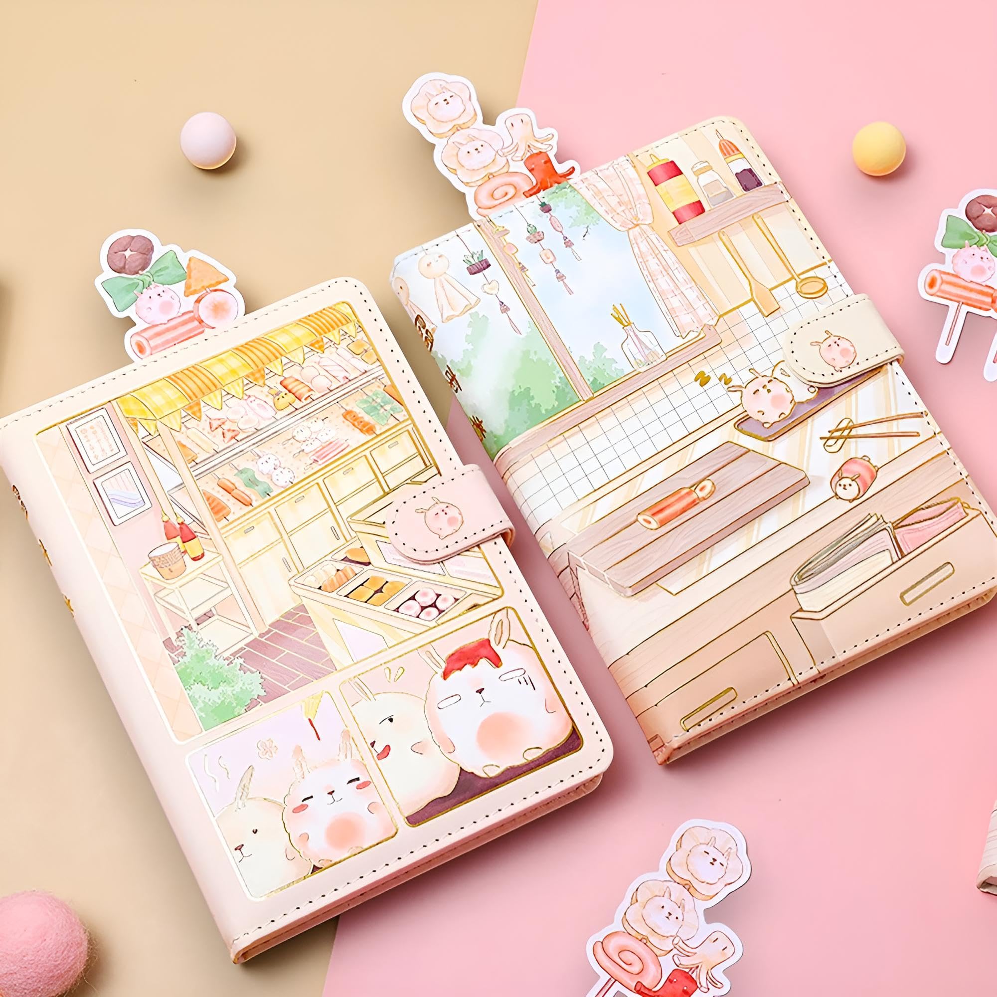 KetA Notizbuch, liniert, Kawaii-Tagebuch, japanisches Tagebuch, japanisches niedliches Kawaii-Tagebuch, 19,3 x 13 cm, 256 Seiten, hochwertiges Papier