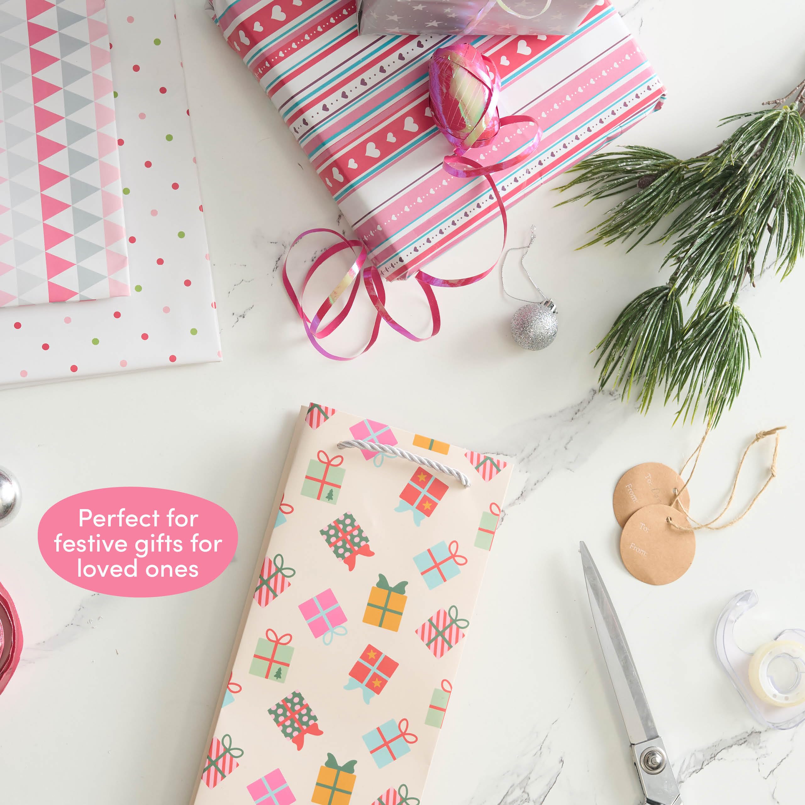 THE TWIDDLERS - 6 Grands Sacs De Noël Avec Poignées Pour Noël