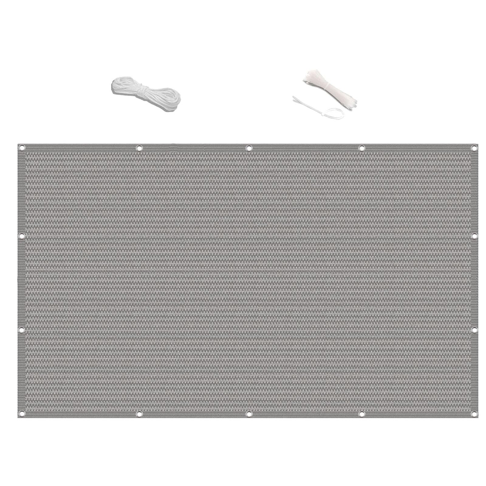 Brise-vue de balcon 150 x 810 cm brise vue clôture jardin occultant gris avec attaches de câbles