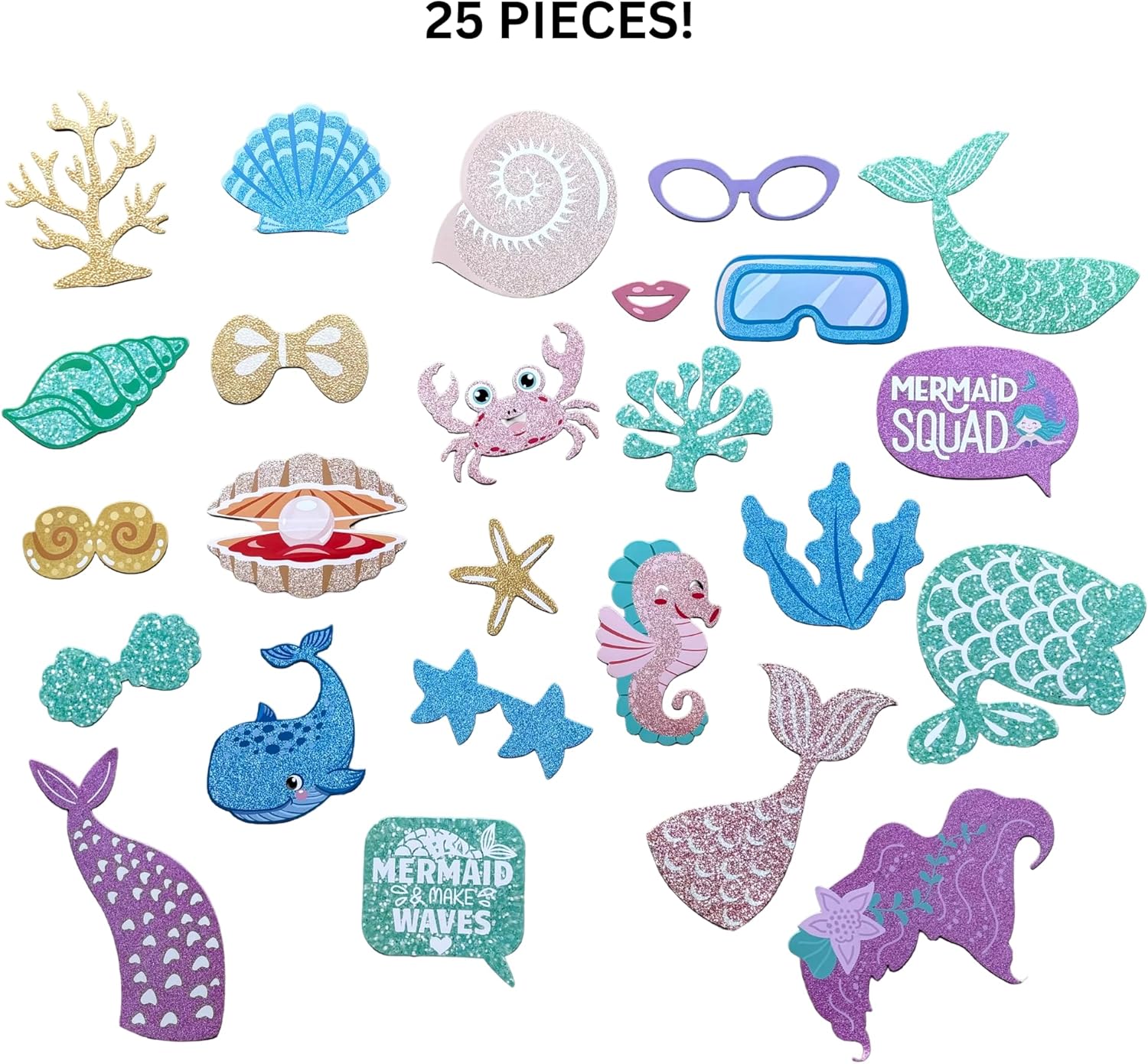 200+ PCS Mermaid Birthday Party Supplies,Mermaid Tablecloth Banner Disposable Paper Plates and Napkins Dinner Tableware Cups Knives for Mermaid Kids Under the Sea Birthday Party Decorations, Serves 20
