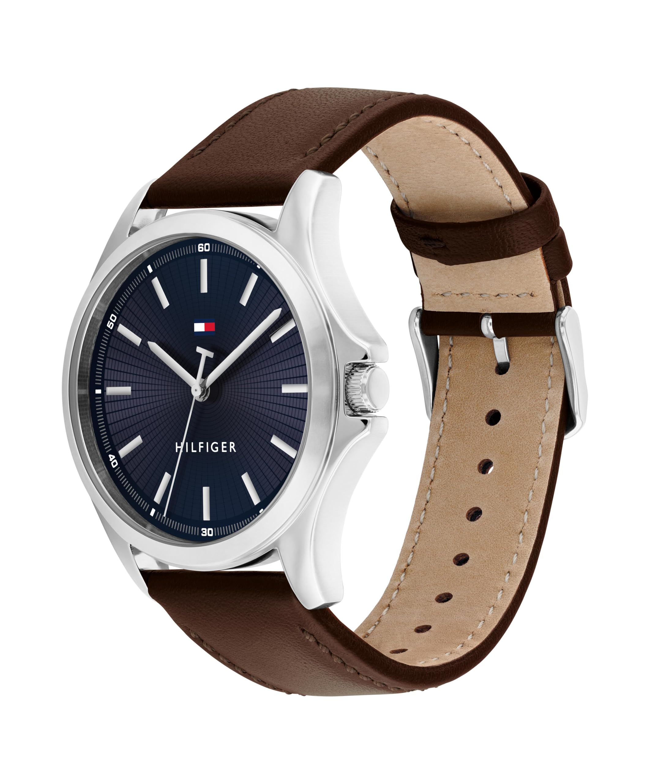 Tommy Hilfiger Orologio con Movimento al Quarzo a Tre Lancette da Uomo con Cinturino in Acciaio Inossidabile o in Pelle