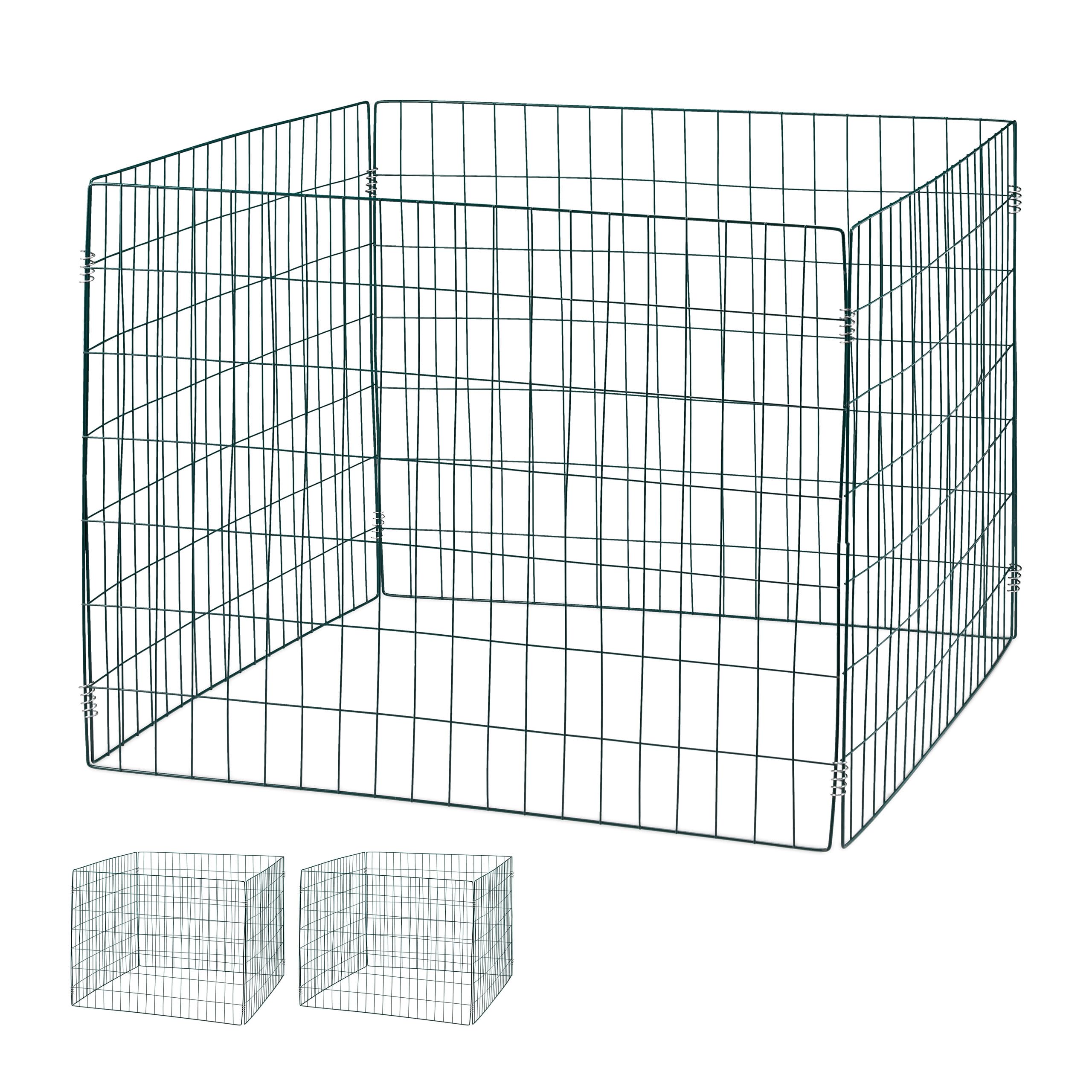 Relaxdays Compostiera in Metallo, Set da 3, per Compost da Giardino, Contenitore Grande, 560 k, Fogliame, Verde Scuro