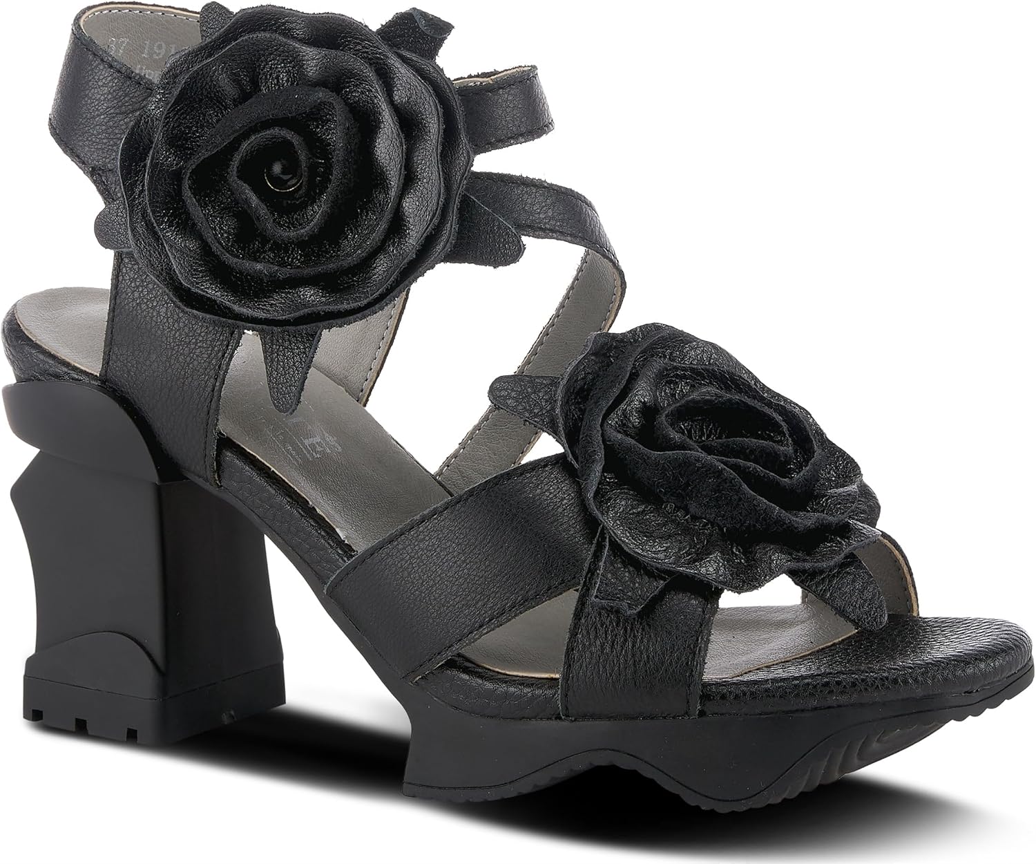 Spring Step L'Artiste Shelly – Women's Hand-Painted Floral Leather Platform Sandal with Adjustable Ankle Strap - Artistic Block Heel For Everyday Wear - Image 2
