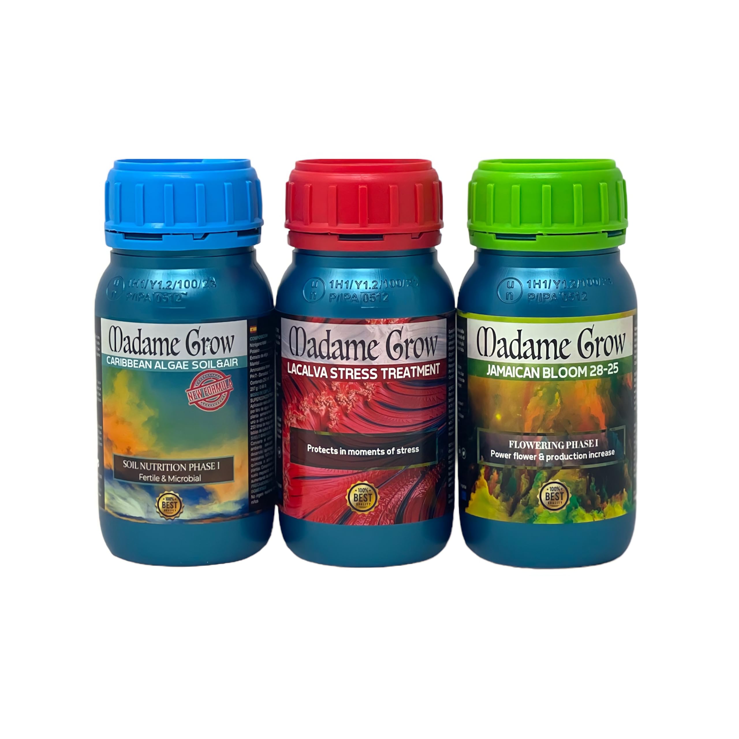 MADAME GROW - Nawozy - Nawozy - Dla Roślin 420 - Ochrona, Kwitnienie i Mikrobiom oraz Żyzna Gleba - ZESTAW ECO NPK - (3x250ml)
