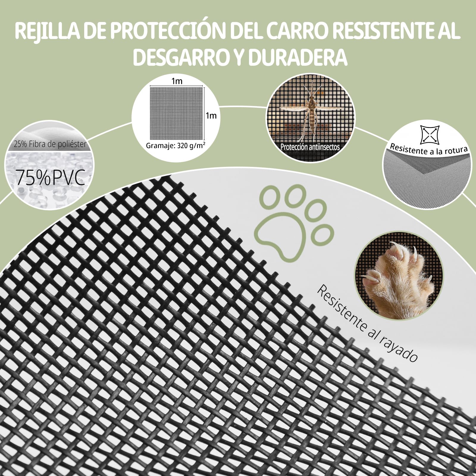BKSAI Mosquitera Ventana Resistente Gatos Mosquitera Recortable sin Taladrar Reforzada Red Ventana Protección Gatos, 100 * 130cm Mosquitera Resistente a Arañazos Malla para Ventana Anticaída Mascotas
