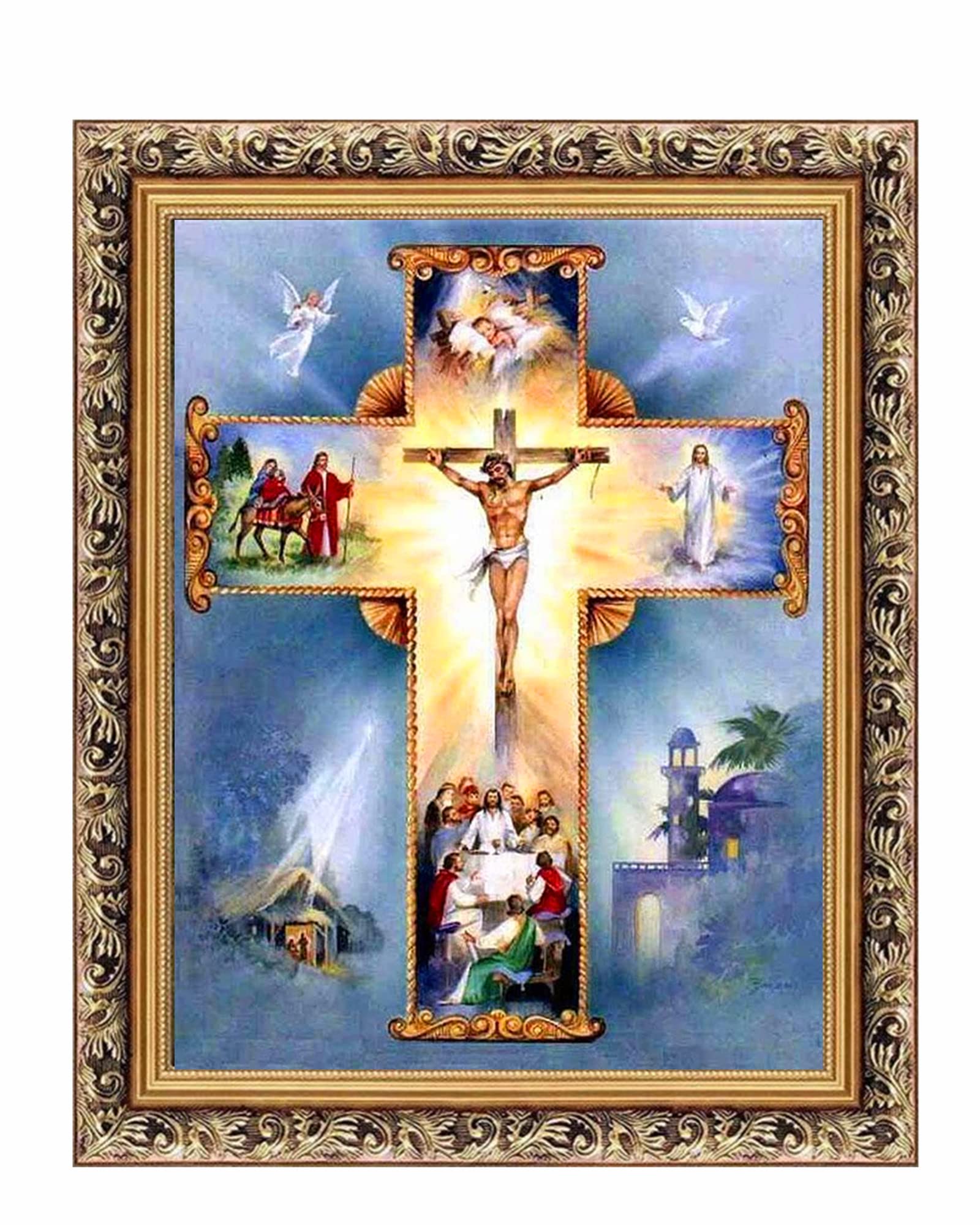 Liziciti Pattern#2 Religious Series 5D Diy Diamond Painting Kits, Full Drill Rhinestone Embroidery Art Cross Stitch For Wall Decor 12X16in Fun Gift (Pattern#2)