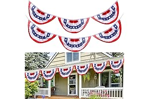 2 Pcs 16.5 ft American Flag Bunting Banner for Deck