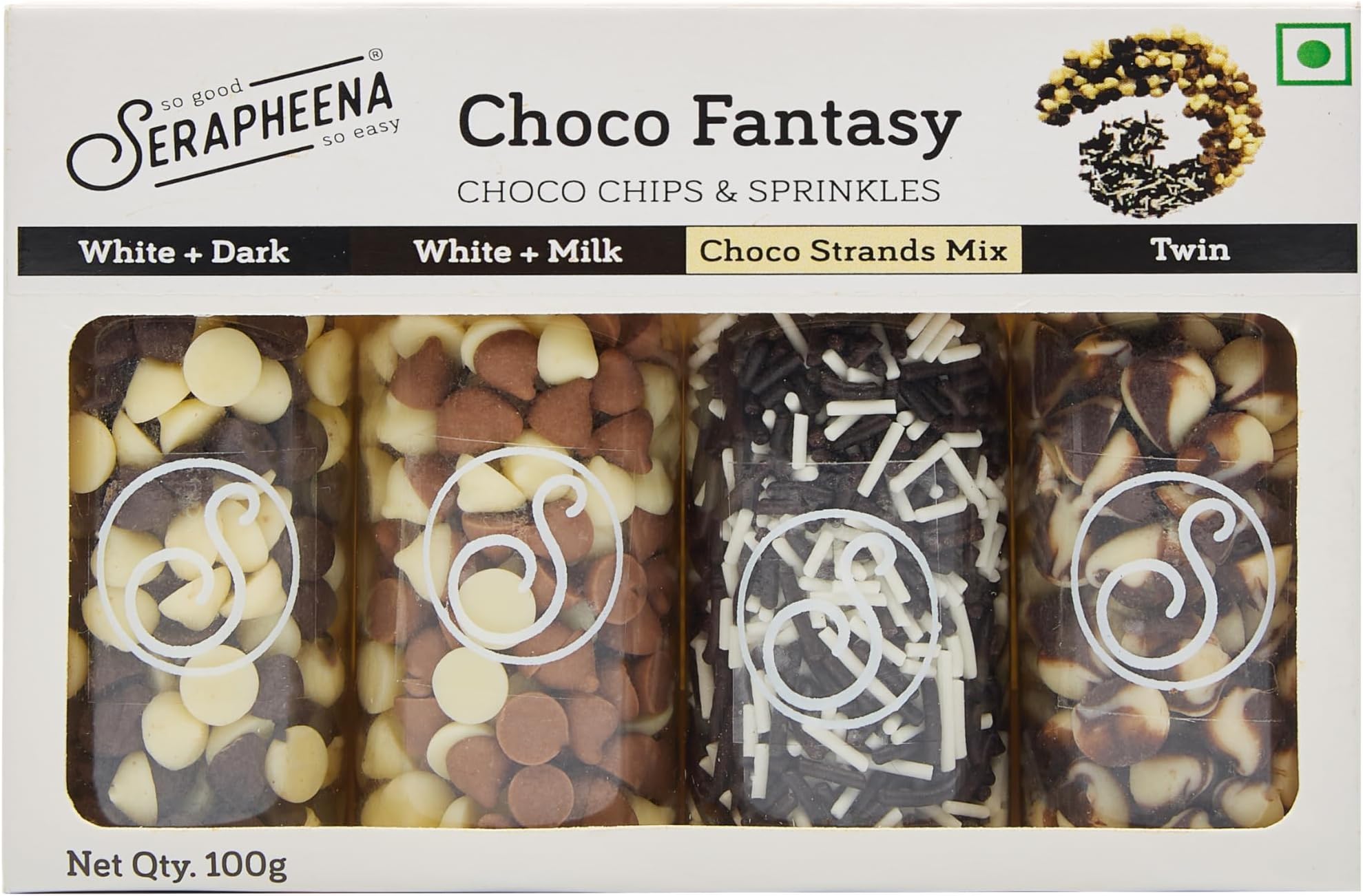 Serapheena Choco Chips Sprinkles - Choco Fantasy, 100g | Cakes and Cupcakes Decoration Kit